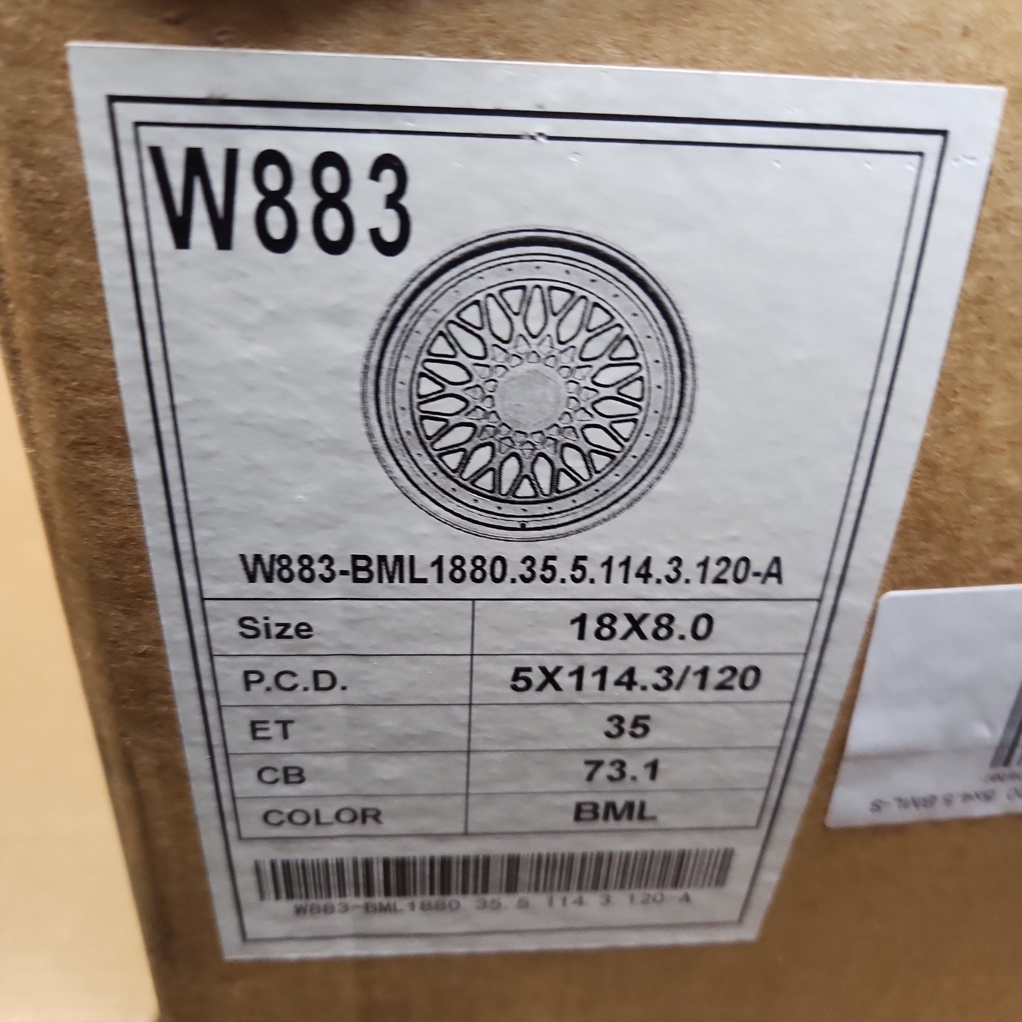 W883 WHEELS 18x8.0 5X120 5x4.5 BML - S - Gun Hill Tire House (WTW - WHOLESALE TIRES & WHEELS)