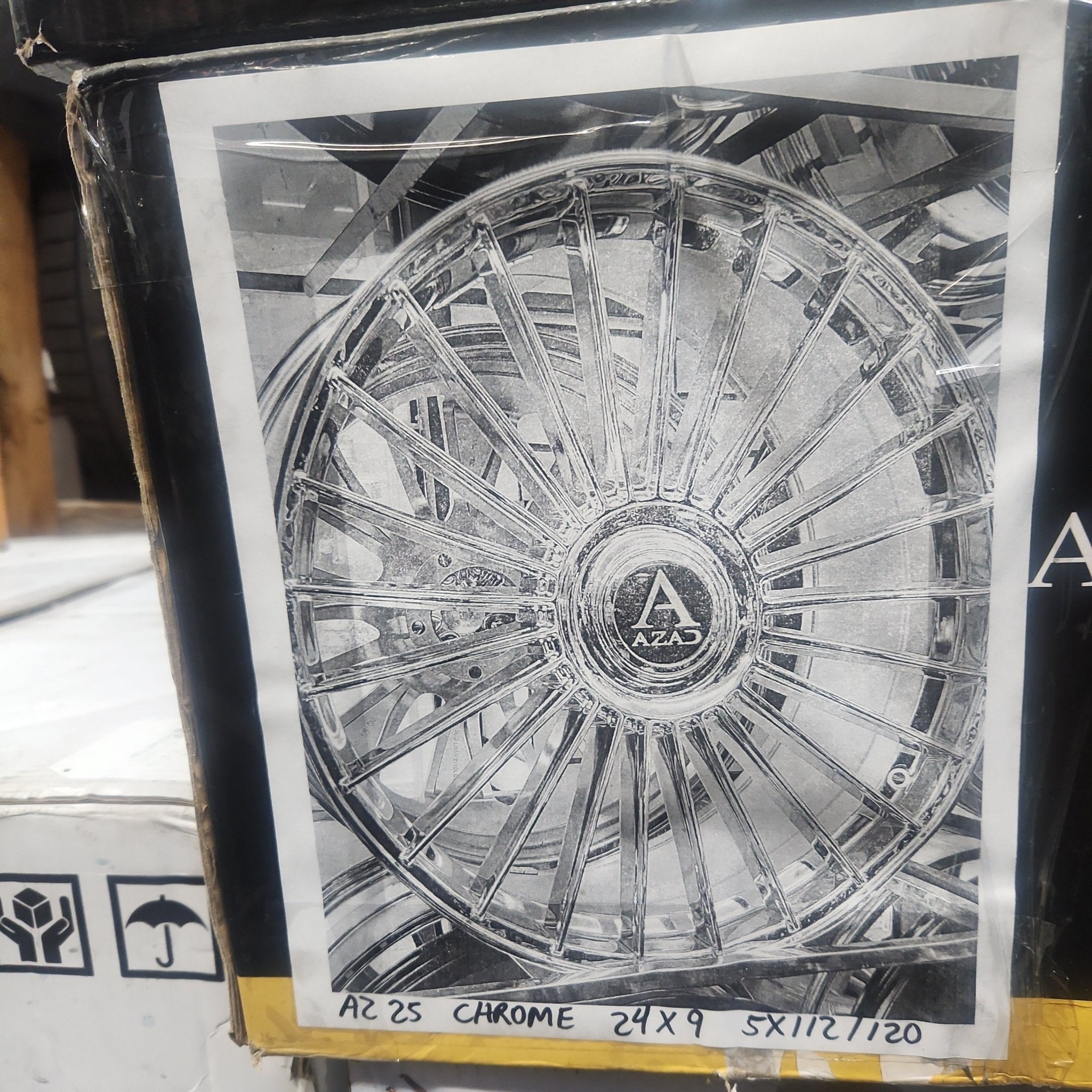 AZAD AZ25 24X9 5x112 - 5x120 CHROME - Gun Hill Tire House (WTW - WHOLESALE TIRES & WHEELS)