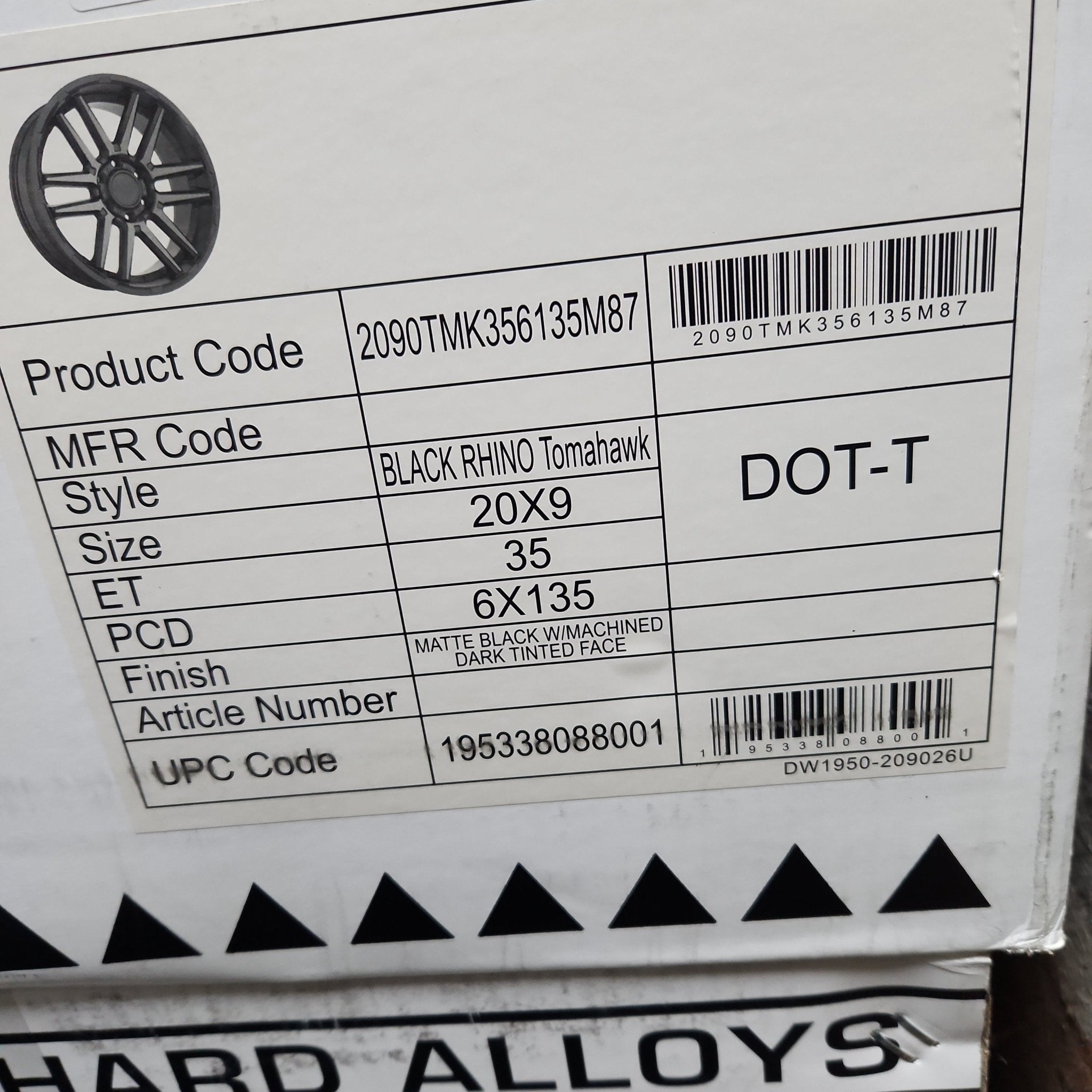 BR TOMOHAWK 20X9 6X135 BLACK MACHINED FACE - Gun Hill Tire House (WTW - WHOLESALE TIRES & WHEELS)