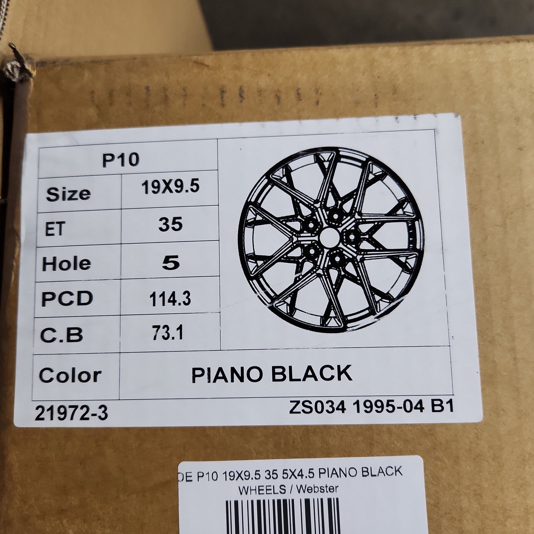 OE P10 19X9.5 35 5X4.5 PIANO BLACK - Gun Hill Tire House (WTW - WHOLESALE TIRES & WHEELS)