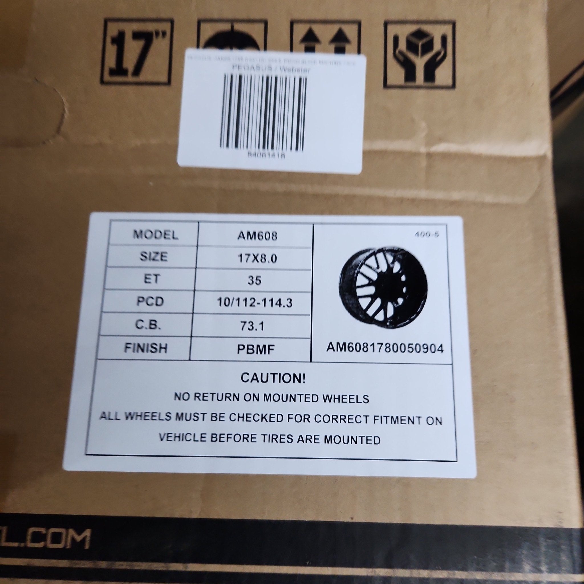 PEGASU - AM608 17X8.0 - 5X112 - 5X114.3 BLACK MACHINED FACE - Gun Hill Tire House (WTW - WHOLESALE TIRES & WHEELS)