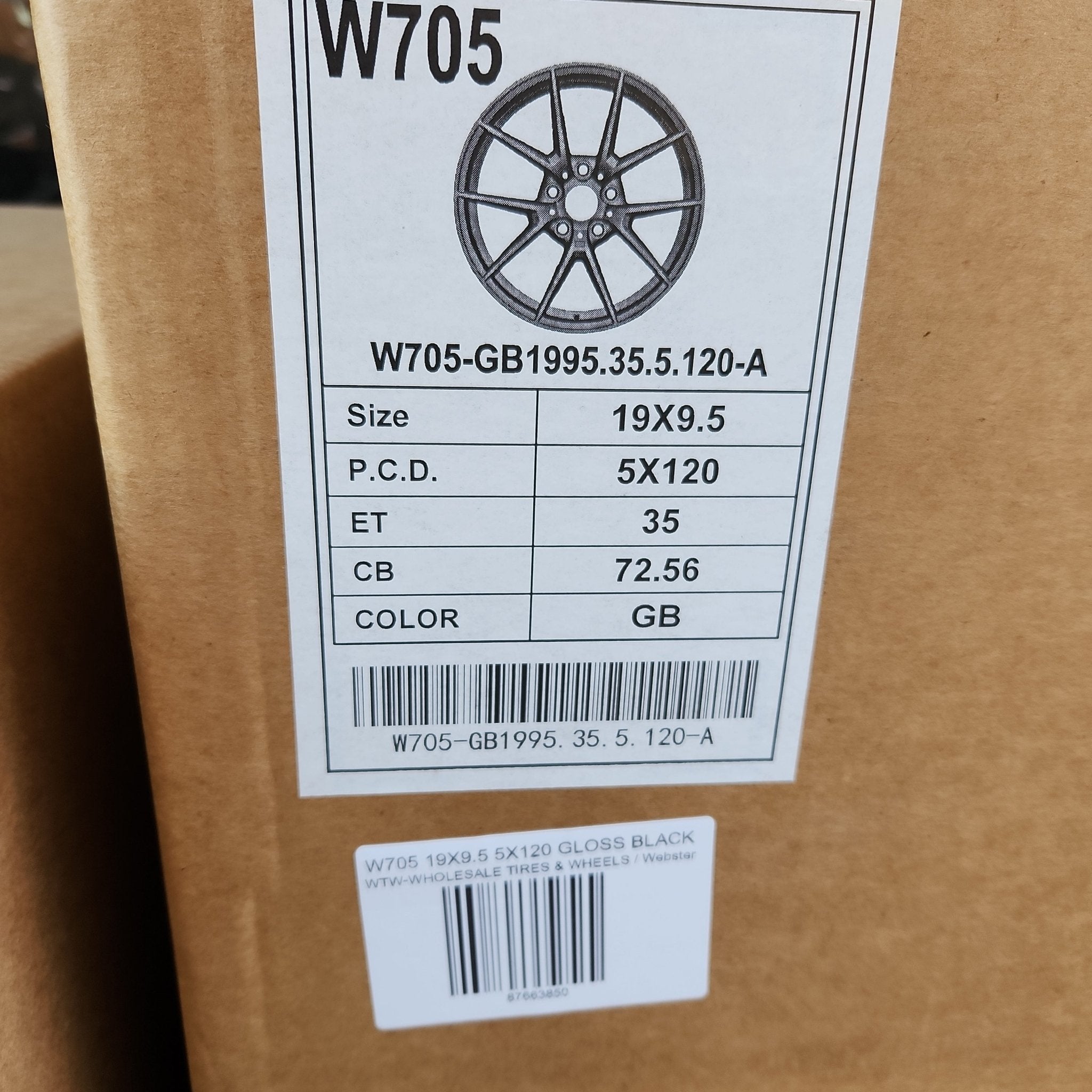 W705 WHEELS 19X9.5 5X120 GLOSS BLACK - Gun Hill Tire House (WTW - WHOLESALE TIRES & WHEELS)