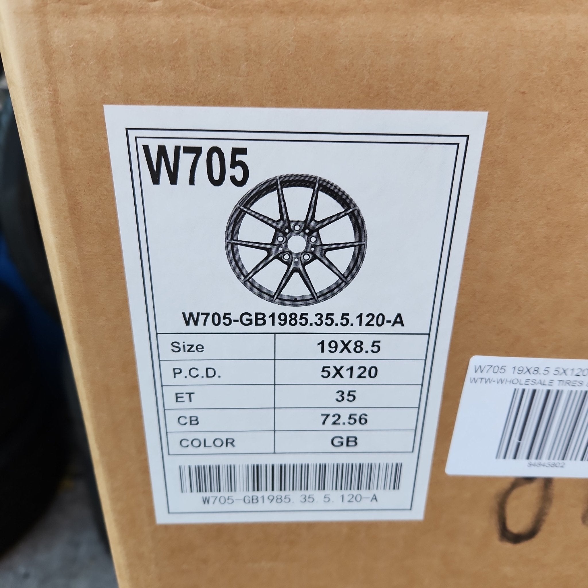 W705 WHEELS 19X8.5 5X120 GLOSS BLACK - Gun Hill Tire House (WTW - WHOLESALE TIRES & WHEELS)