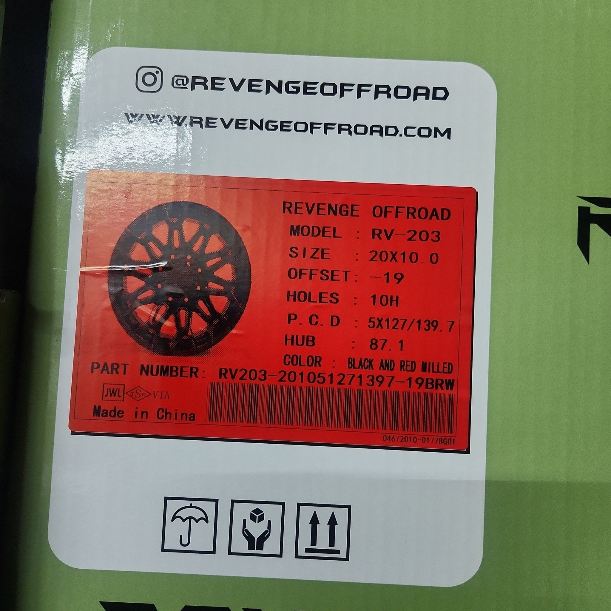 REVENGE RV - 203 20X10 5X127 5X139.7 BLACK AND RED MILLED - Gun Hill Tire House (WTW - WHOLESALE TIRES & WHEELS)