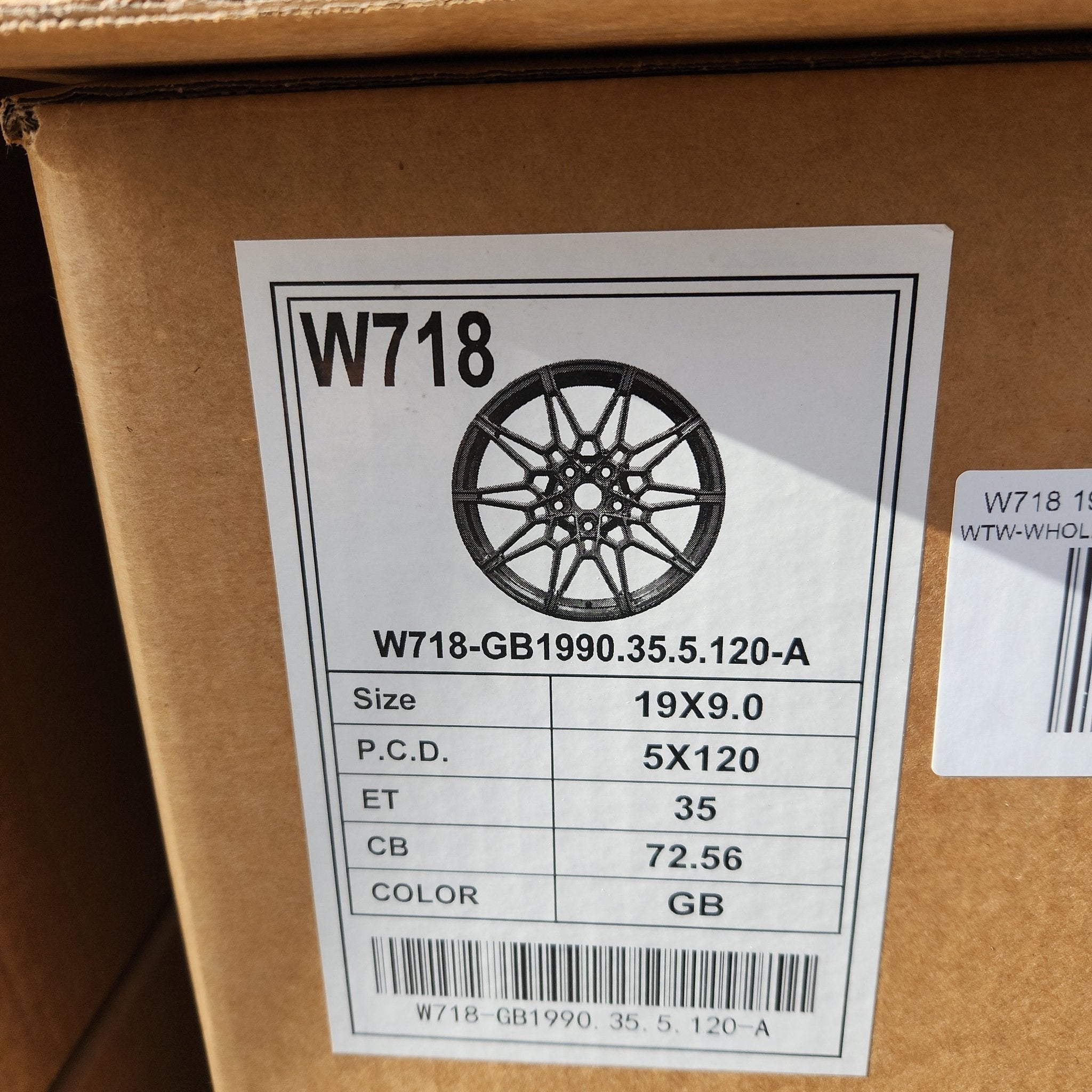 W718 19x9 5x120 GLOSS BLACK98 - Gun Hill Tire House (WTW - WHOLESALE TIRES & WHEELS)