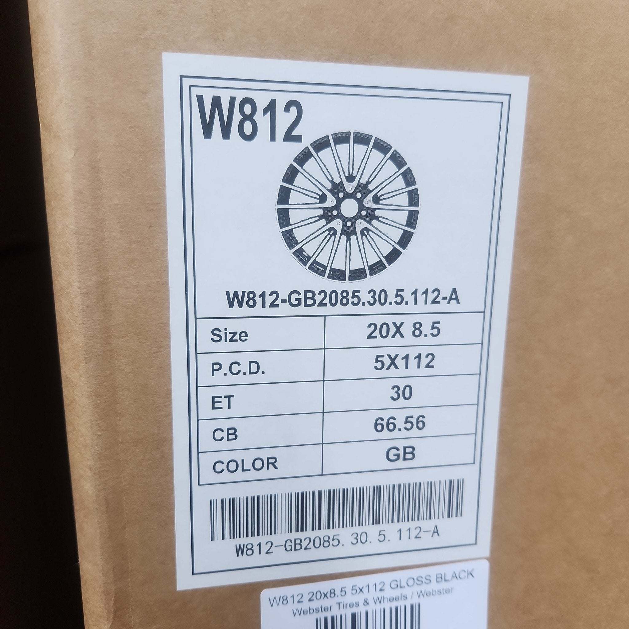 W812 20x8.5 5x112 GLOSS BLACK - Gun Hill Tire House (WTW - WHOLESALE TIRES & WHEELS)