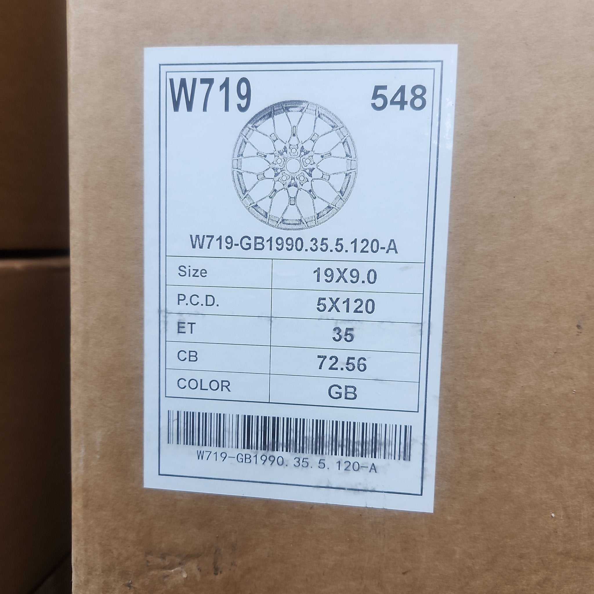W719 19x9.0 5x120 GLOSS BLACK - Gun Hill Tire House (WTW - WHOLESALE TIRES & WHEELS)