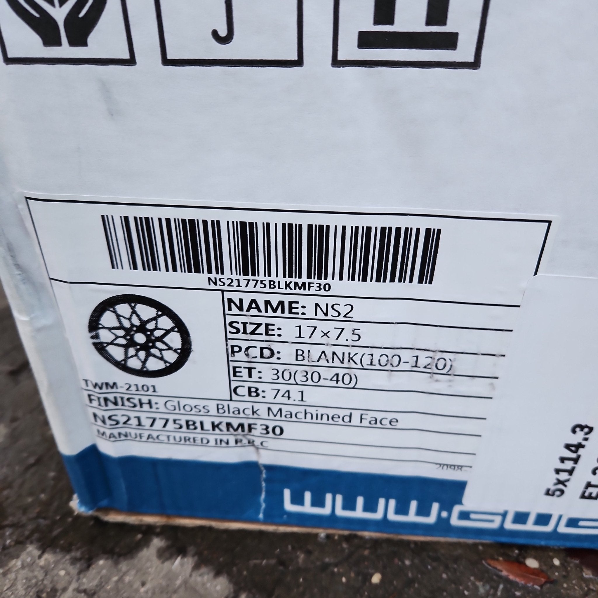 GWG NS2 17x7.5 5x120 GLOSS BLACK MACHINED FACE - Gun Hill Tire House (WTW - WHOLESALE TIRES & WHEELS)