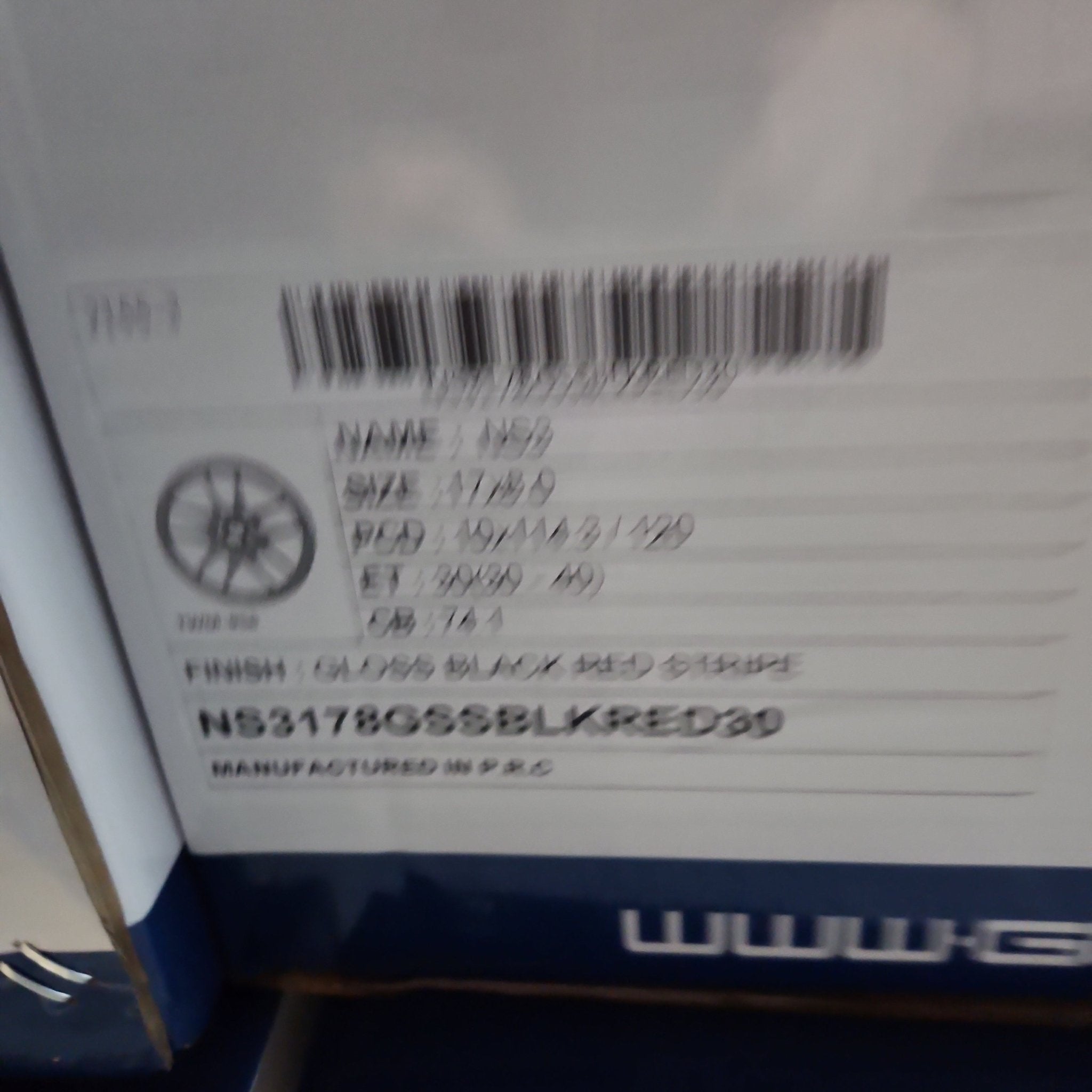 GWG NS3 17x8.0 5x114.3 - 5x120 GLOSS BLACK RED STRIPE - Gun Hill Tire House (WTW - WHOLESALE TIRES & WHEELS)