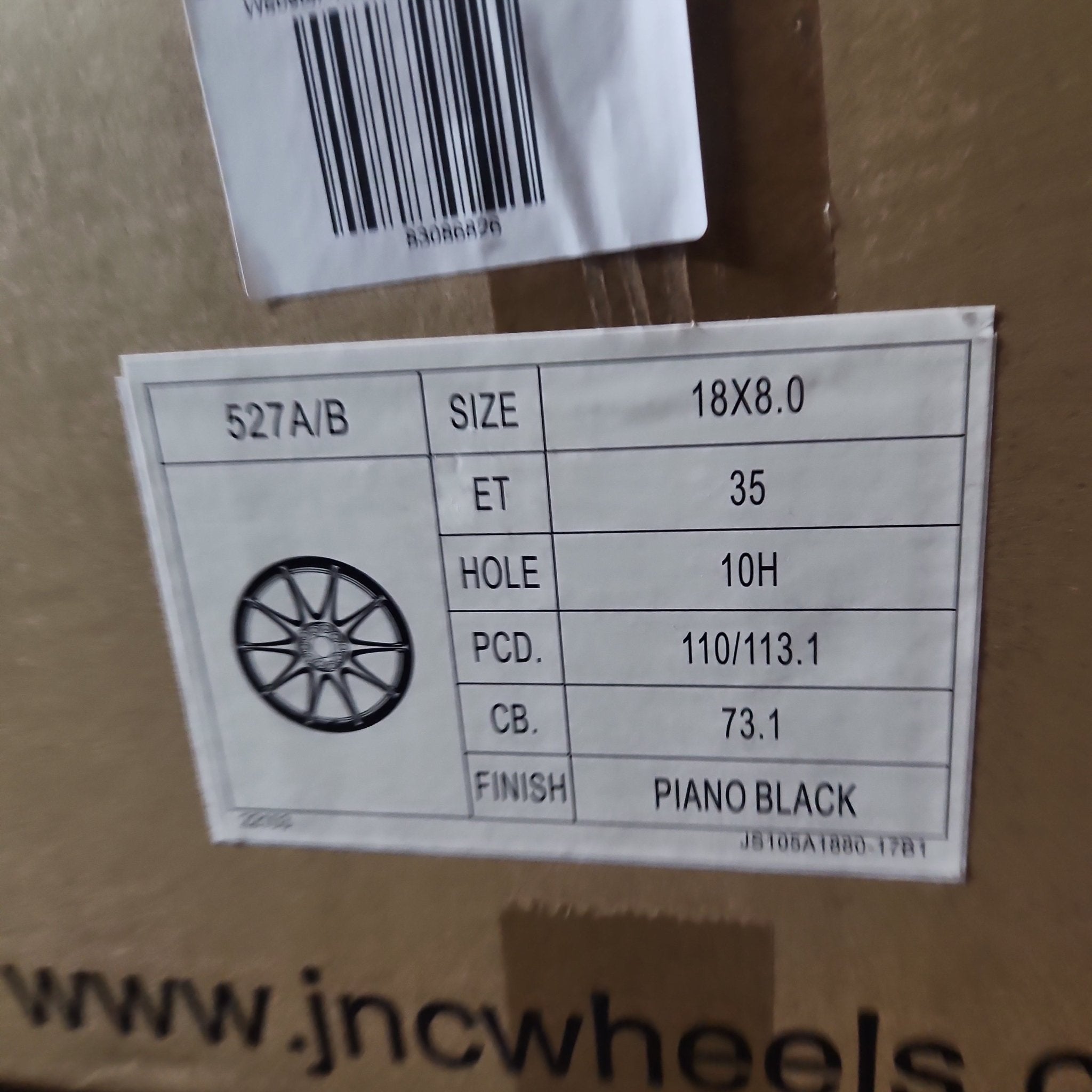 JNC 527 18X8.0 5X110 5X114.3 PIANO BLACK - Gun Hill Tire House (WTW - WHOLESALE TIRES & WHEELS)