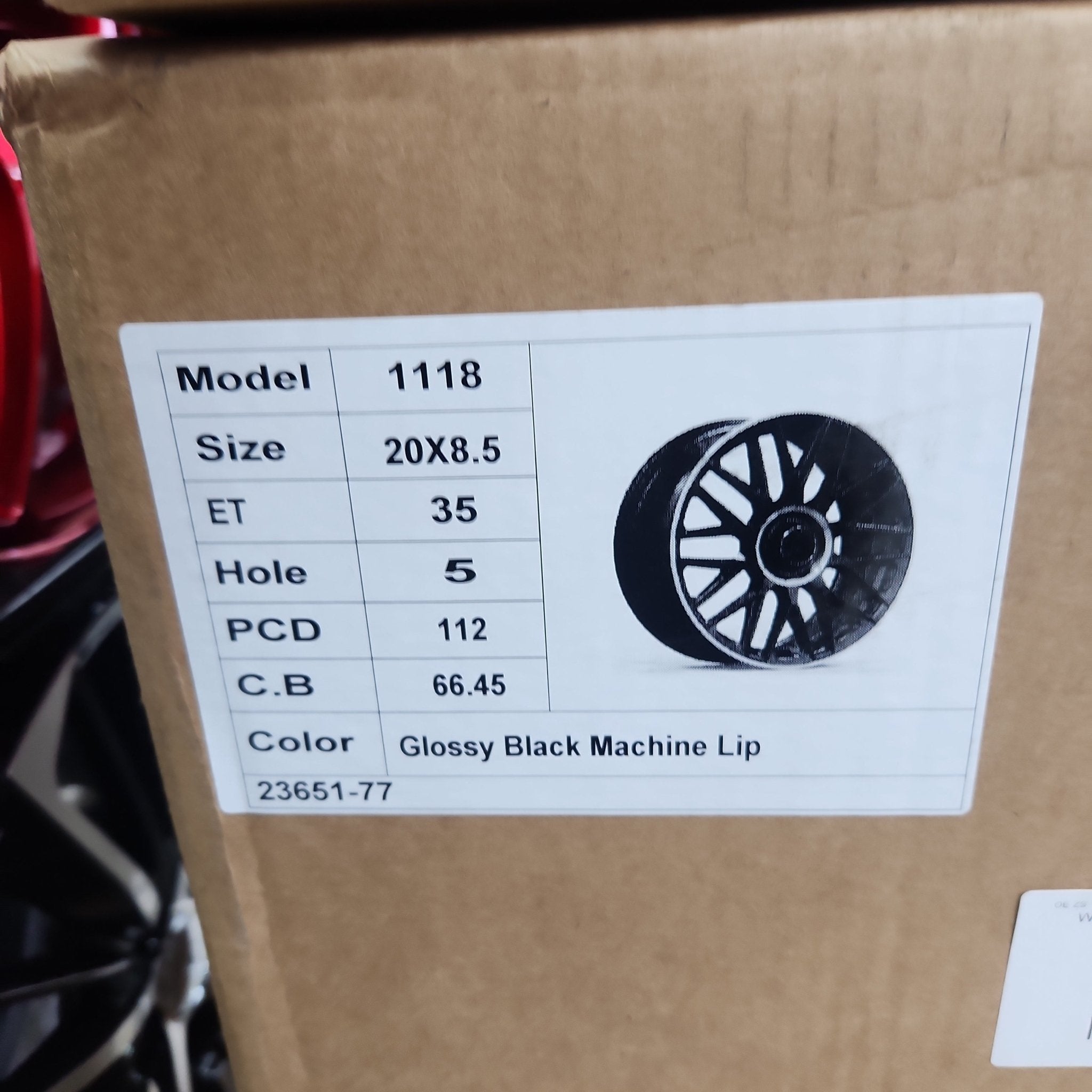 OE - 1118 20X8.5 5X112 GLOSSY BLACK MACHINE LIP - Gun Hill Tire House (WTW - WHOLESALE TIRES & WHEELS)
