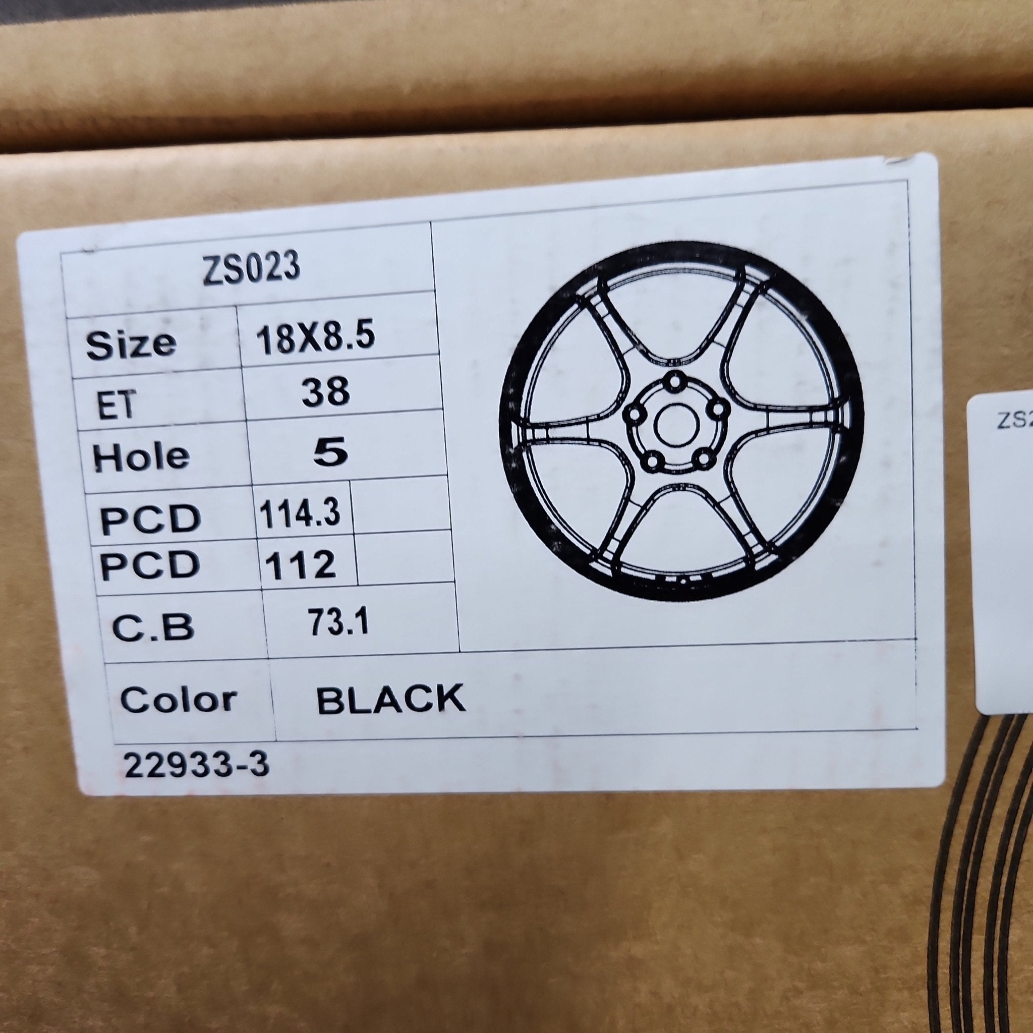 ZS23 18x8.5 5x112 5x114.3 GLOSS BLACK - Gun Hill Tire House (WTW - WHOLESALE TIRES & WHEELS)