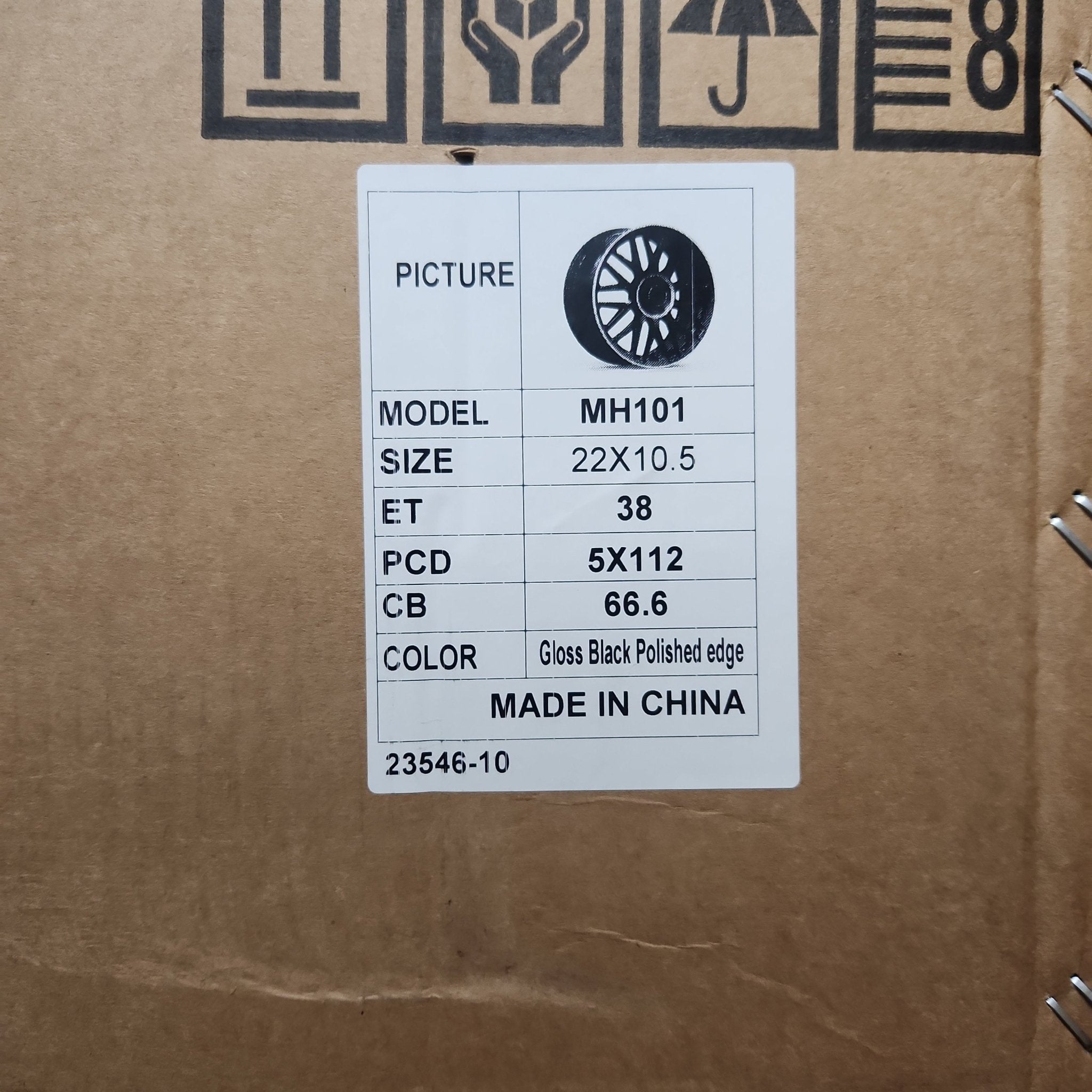 MH101 22X10.5 5X112 GLOSS BLACK POLISHED EDGE - Gun Hill Tire House (WTW - WHOLESALE TIRES & WHEELS)