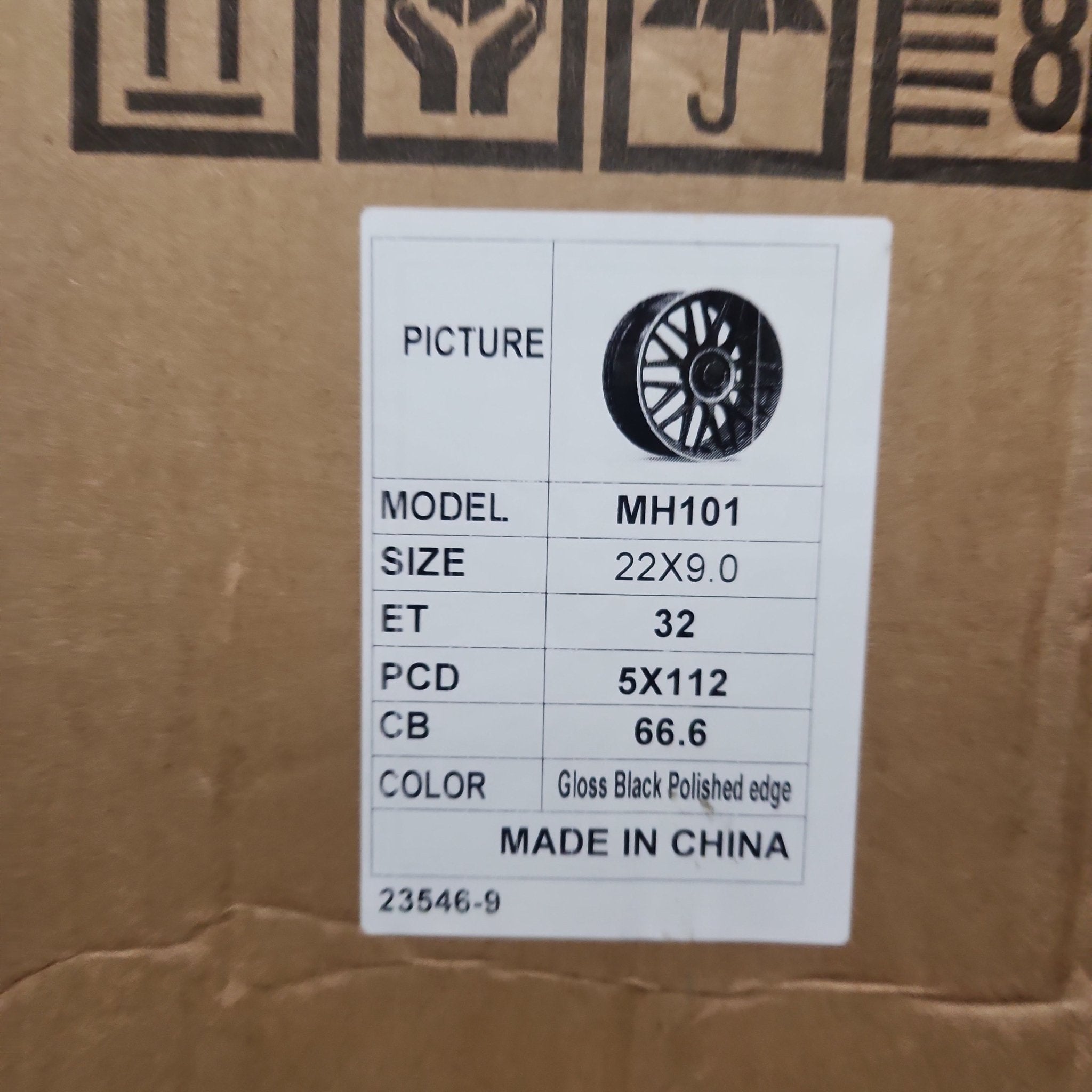 MH101 22X9.0 5X112 GLOSS BLACK POLISHED EDGE - Gun Hill Tire House (WTW - WHOLESALE TIRES & WHEELS)