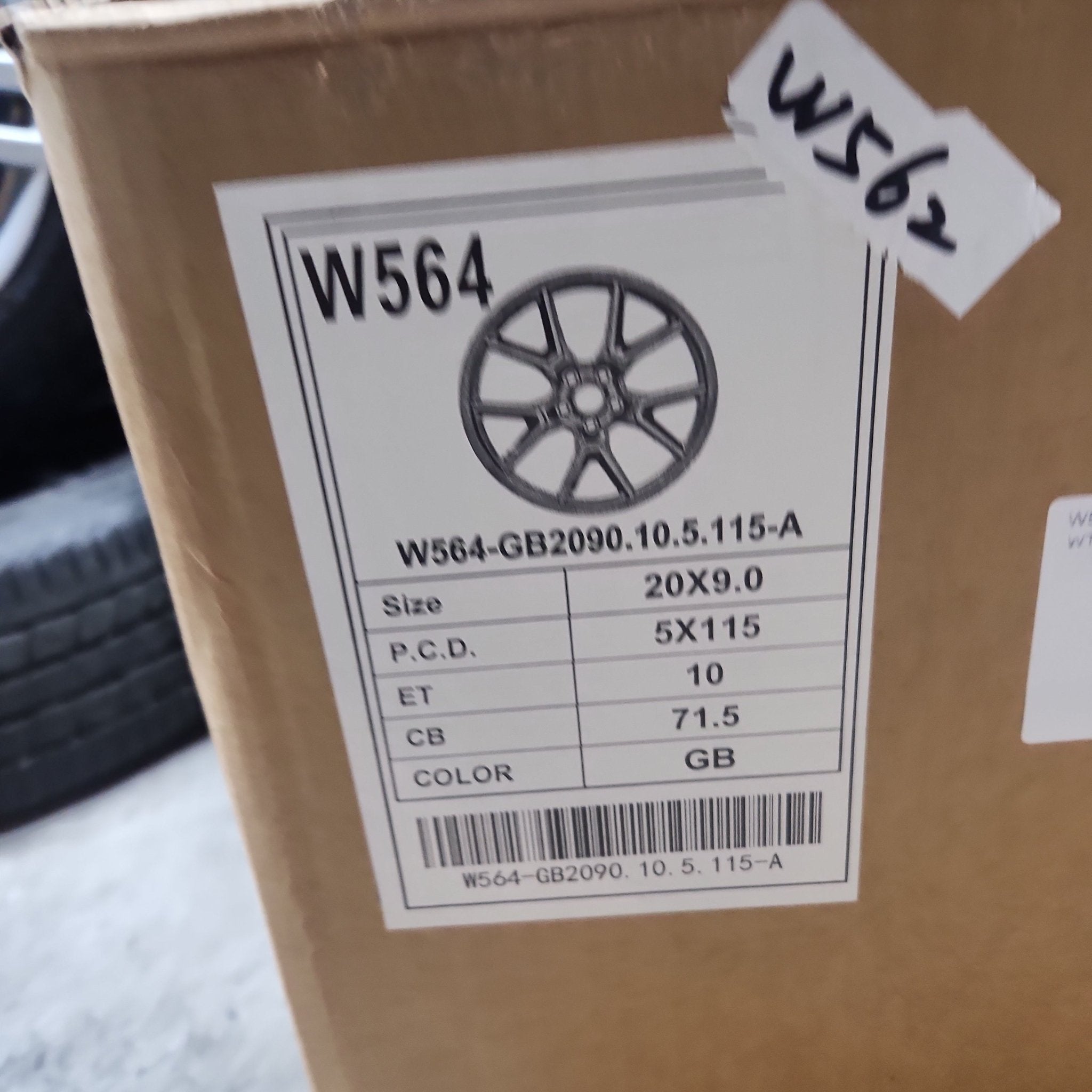 W562 W564 20X9.0 5X115 GLOSS BLACK - Gun Hill Tire House (WTW - WHOLESALE TIRES & WHEELS)