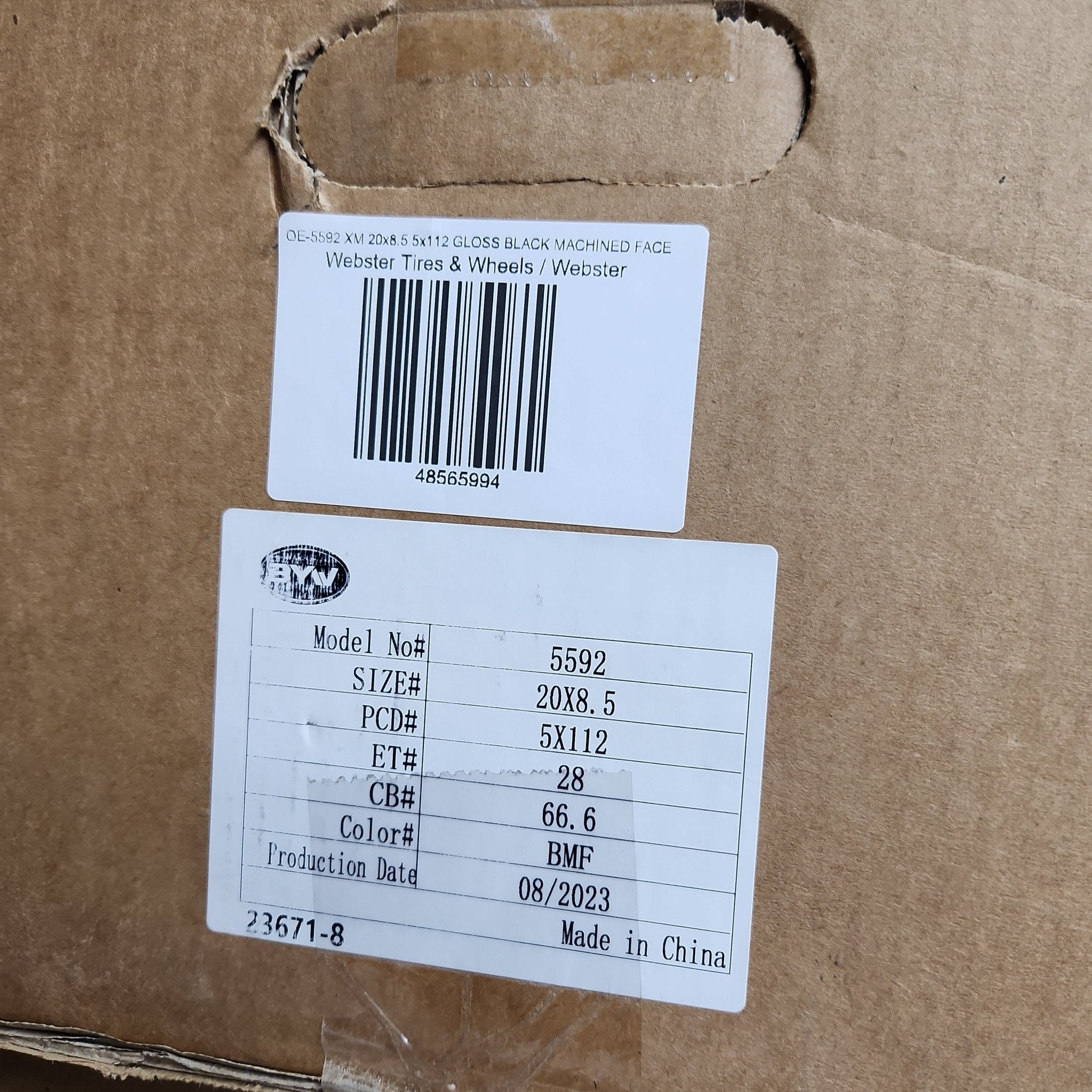 OE - 5592 XM 20x8.5 5x112 GLOSS BLACK MACHINED FACE - Gun Hill Tire House (WTW - WHOLESALE TIRES & WHEELS)