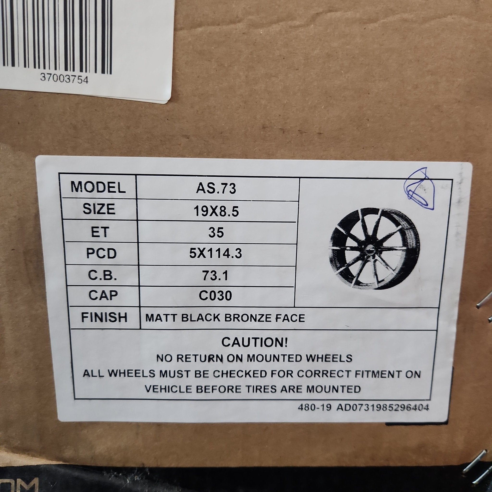 PEGASUS AS73 5x4.5 19x8.5 MATT BLACK BRONZE FACE - Gun Hill Tire House (WTW - WHOLESALE TIRES & WHEELS)