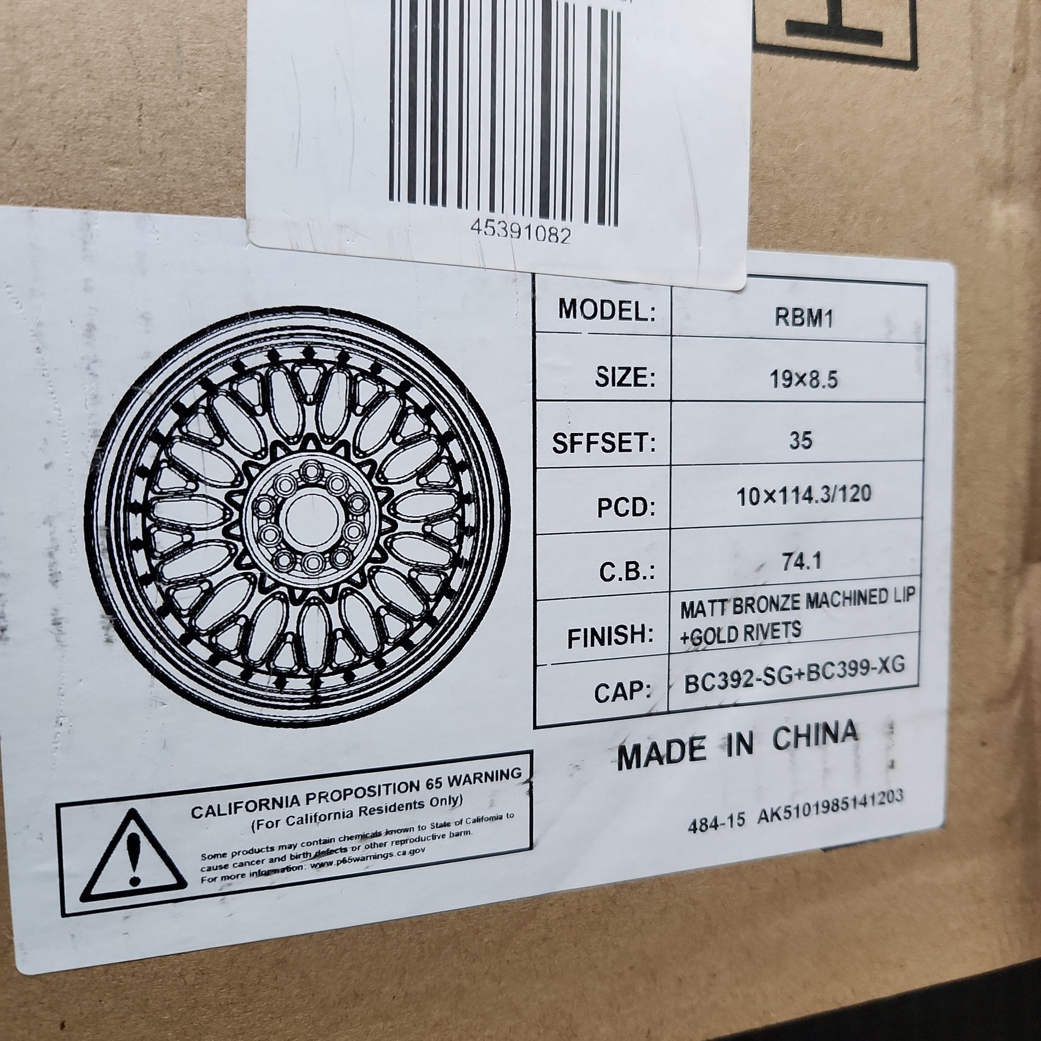 UNLEASH - WHEELS RBM1 19X8.5 5X4.5/ 5X120 MATT BRONZE MACHINE LIP GOLD RIVETS - Gun Hill Tire House (WTW - WHOLESALE TIRES & WHEELS)