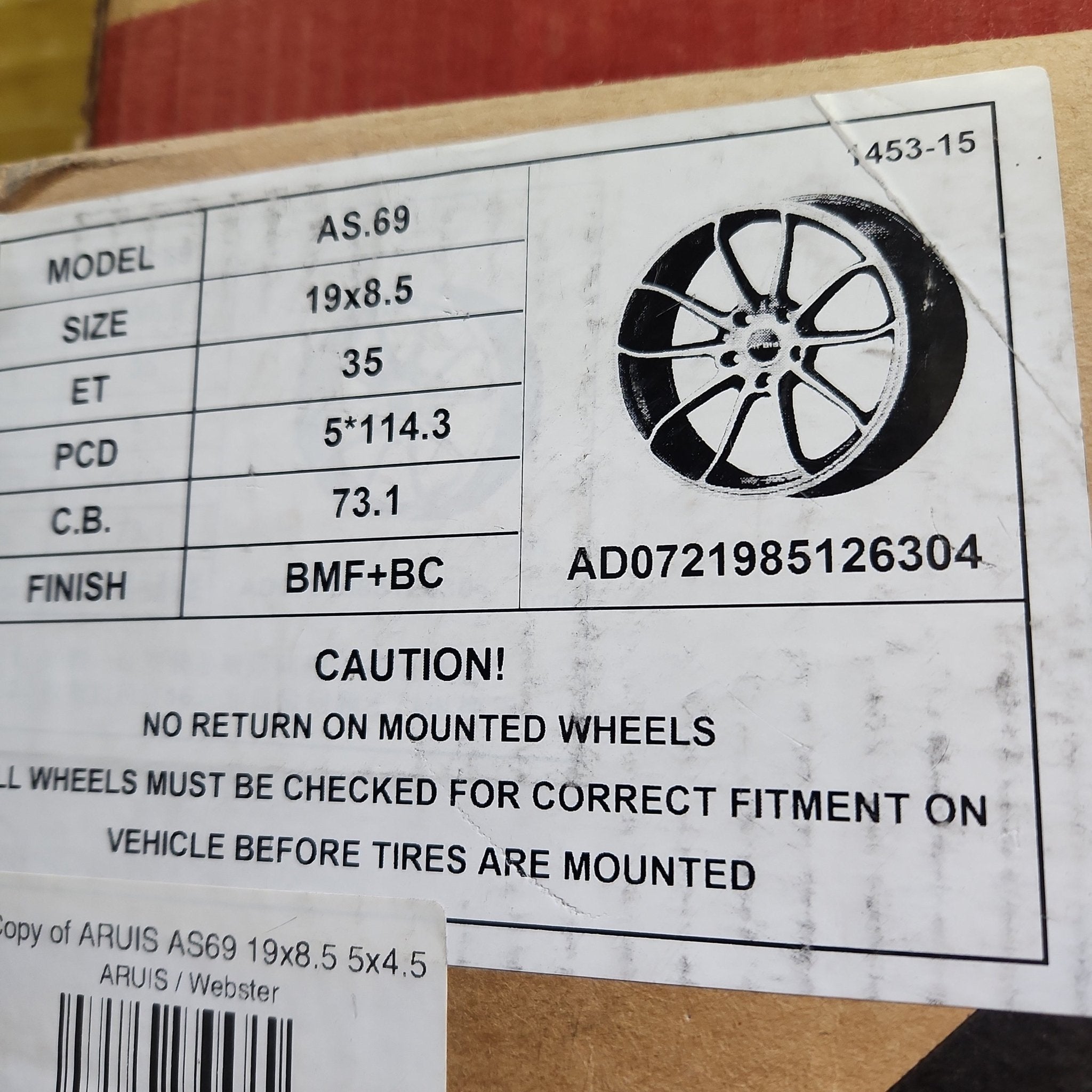 ARUIS AS69 19x8.5 5x114.3 BLACK MACHINE FACE - Gun Hill Tire House (WTW - WHOLESALE TIRES & WHEELS)