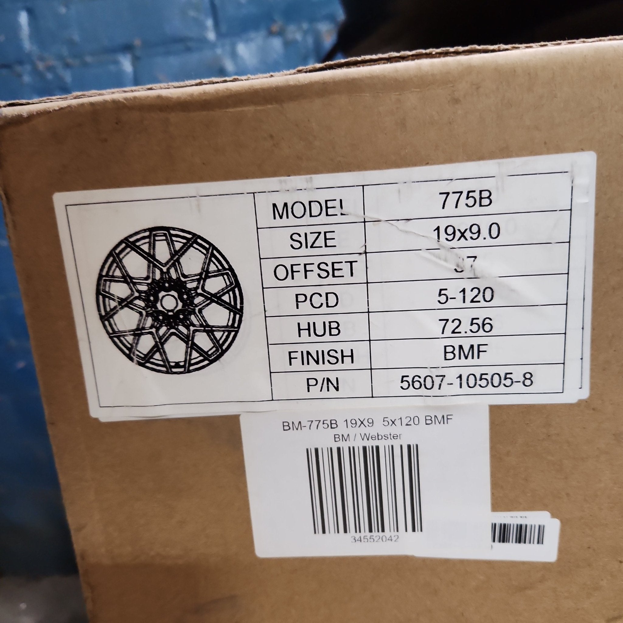 775B WHEELS 19X9 5x120 BLACK MACHINE FACE - Gun Hill Tire House (WTW - WHOLESALE TIRES & WHEELS)