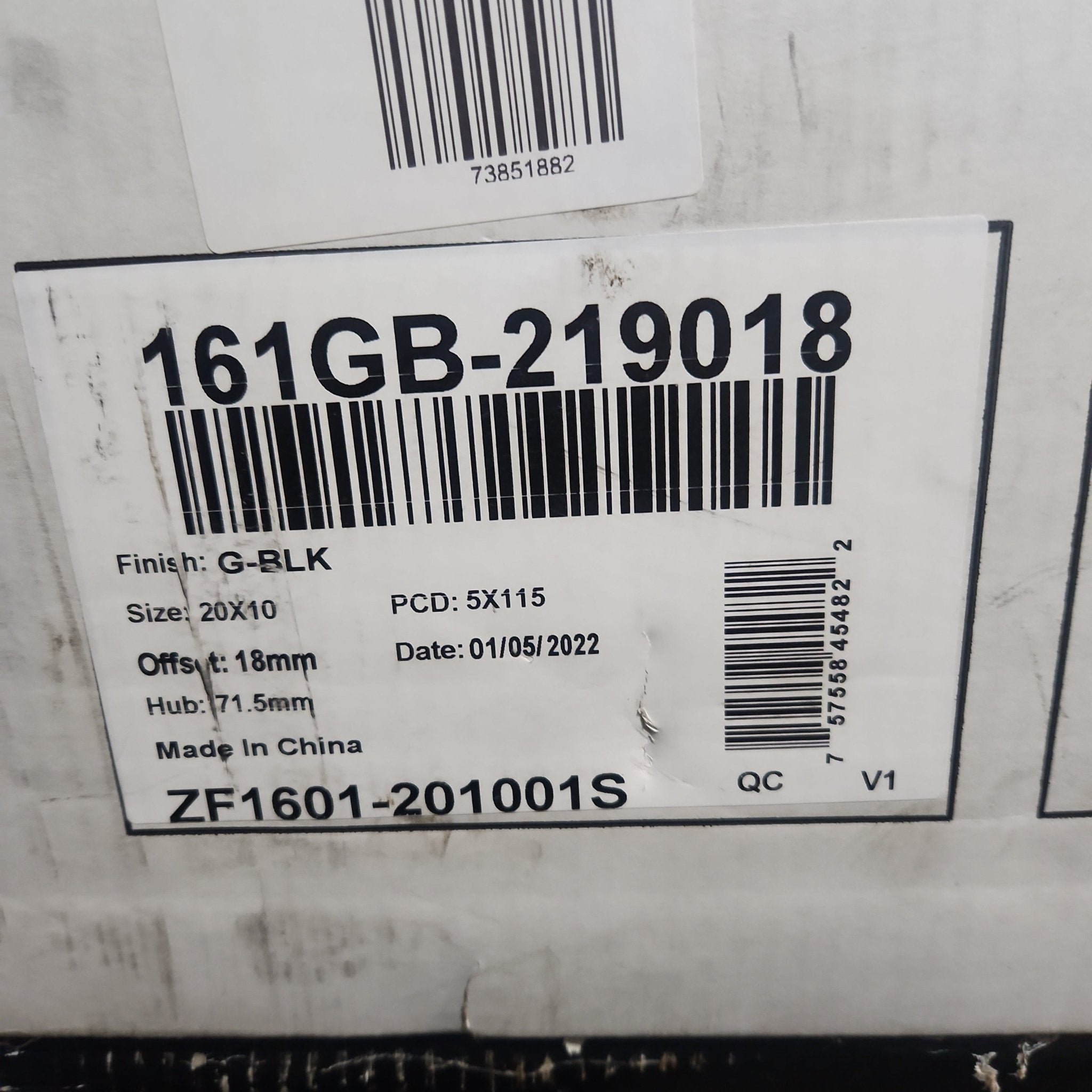 161GB - 2159025 20x10.5 5x115 GLOSS BLACK - Gun Hill Tire House (WTW - WHOLESALE TIRES & WHEELS)