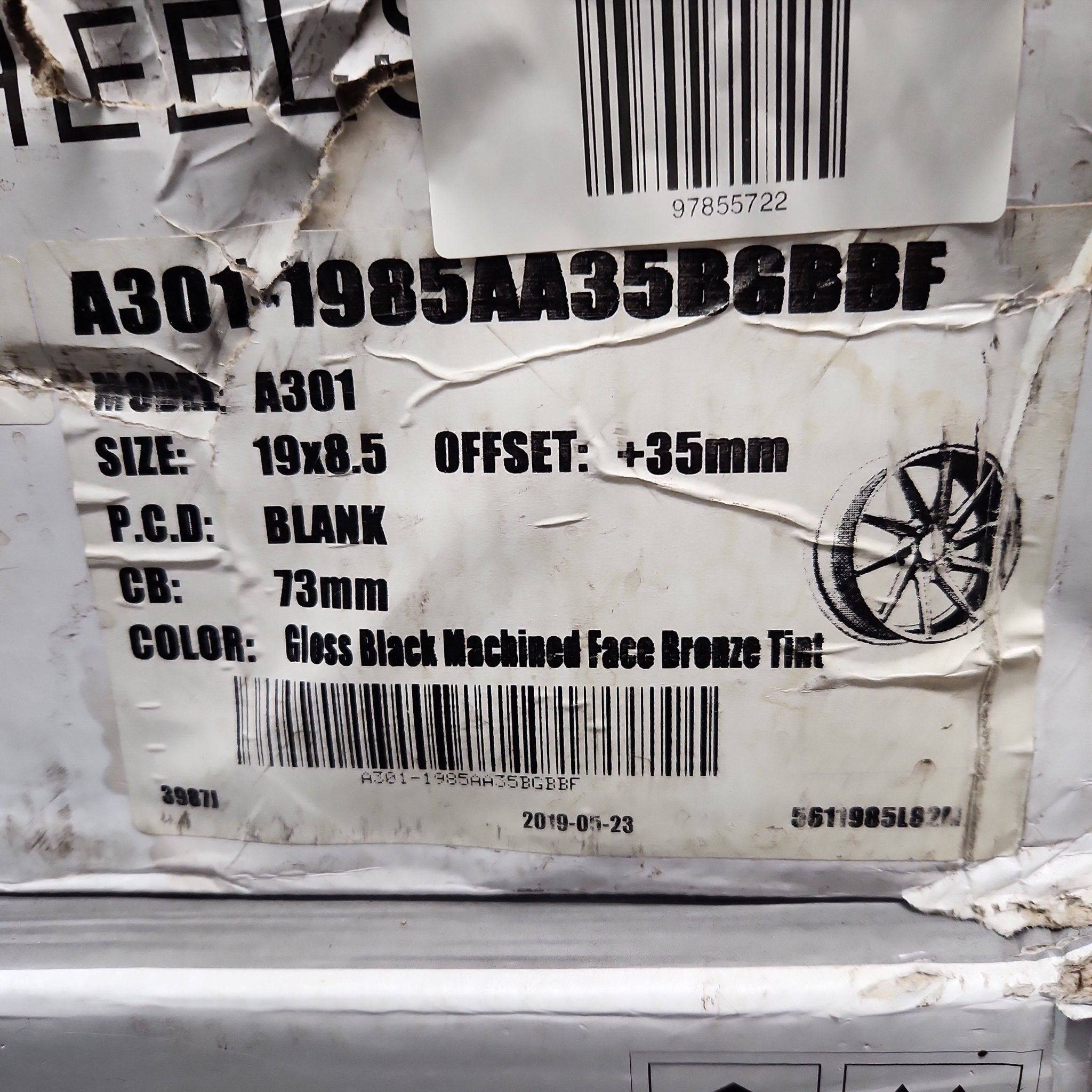 ALFINA AF301 19x8.5 BLANK GBMFBT - Gun Hill Tire House (WTW - WHOLESALE TIRES & WHEELS)