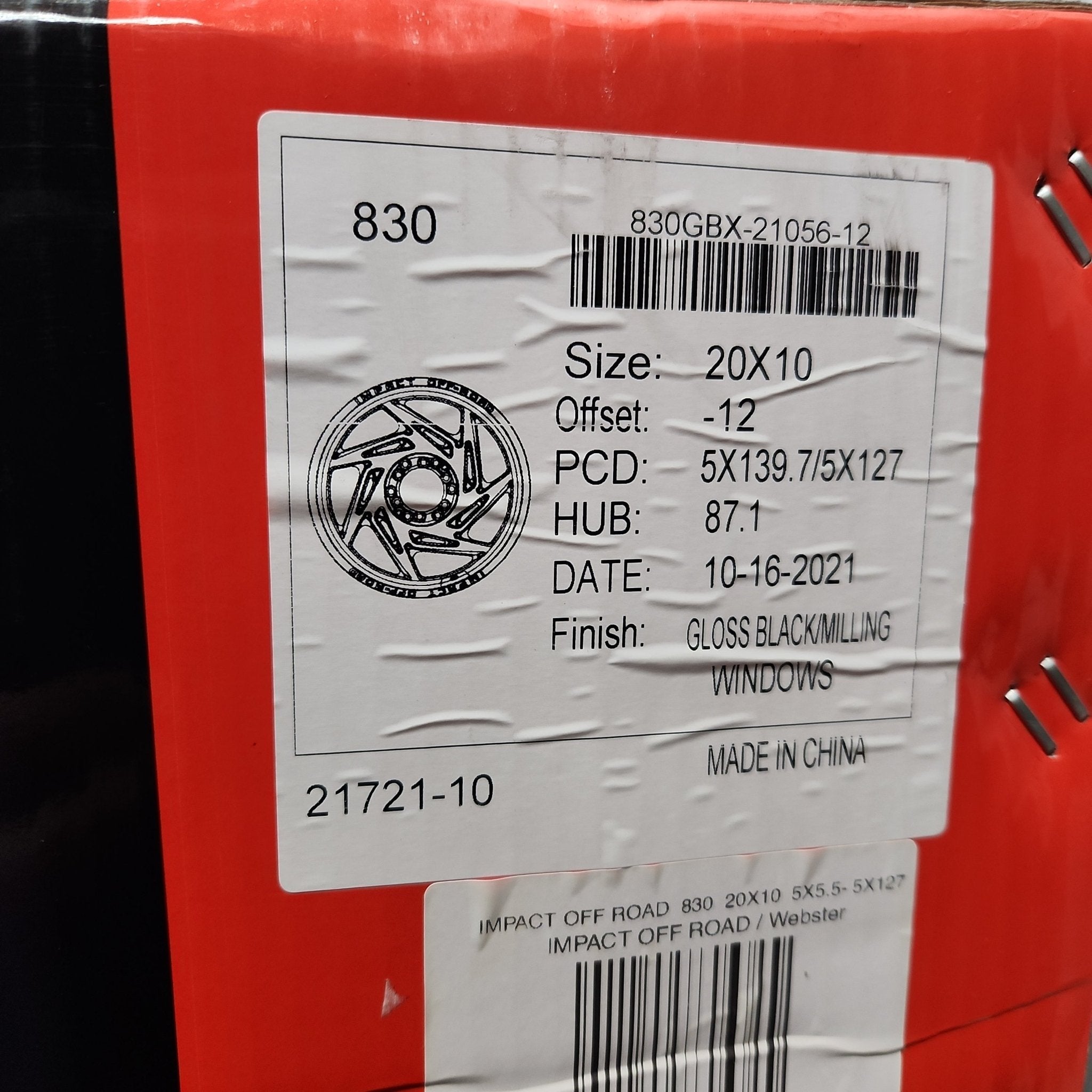 IMPACT OFF ROAD 830 20X10 5X5.5 - 5X127 - Gun Hill Tire House (WTW - WHOLESALE TIRES & WHEELS)