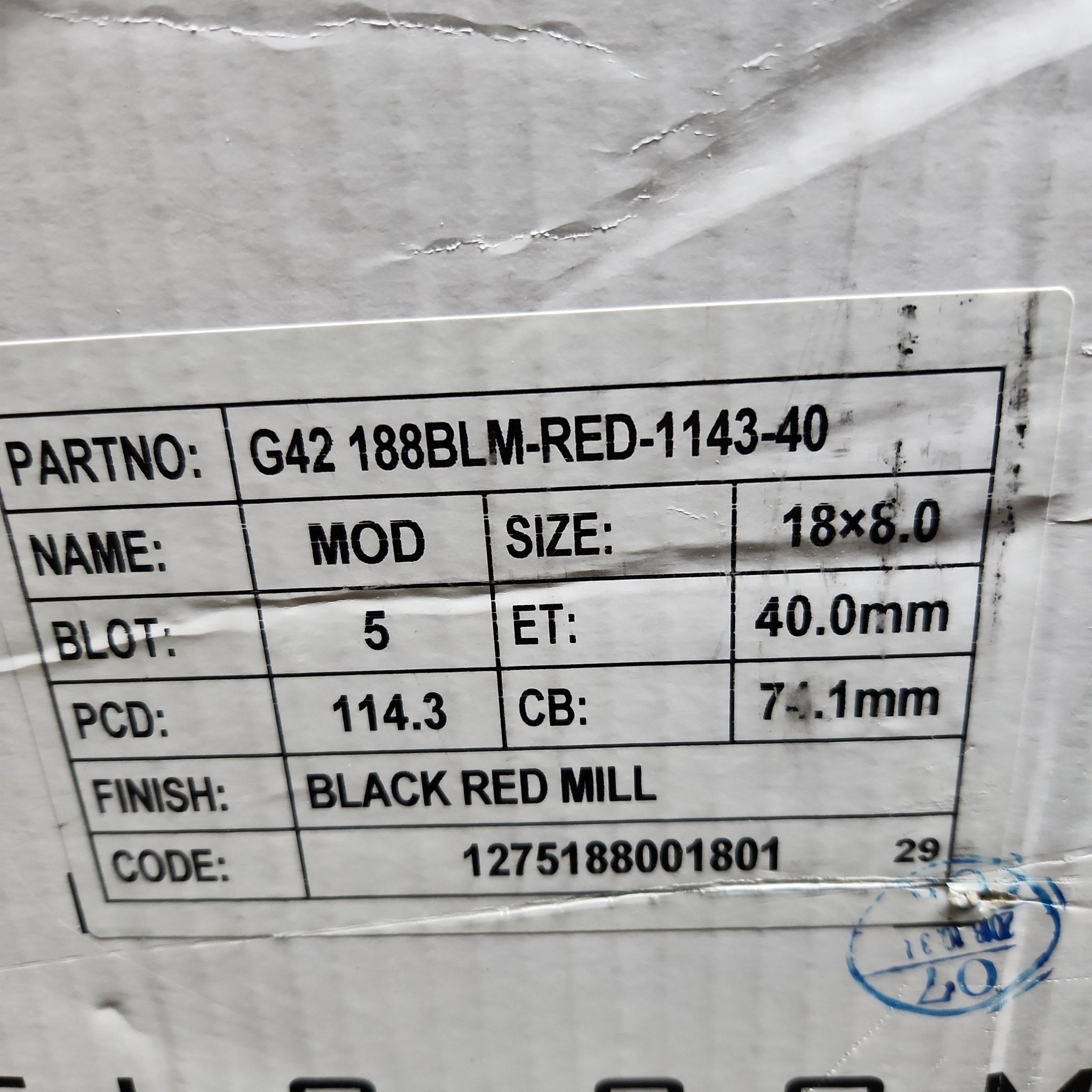 GWG MOD G42 18X8.0 5X120 MAT BLACK W / RED FACE - Gun Hill Tire House (WTW - WHOLESALE TIRES & WHEELS)