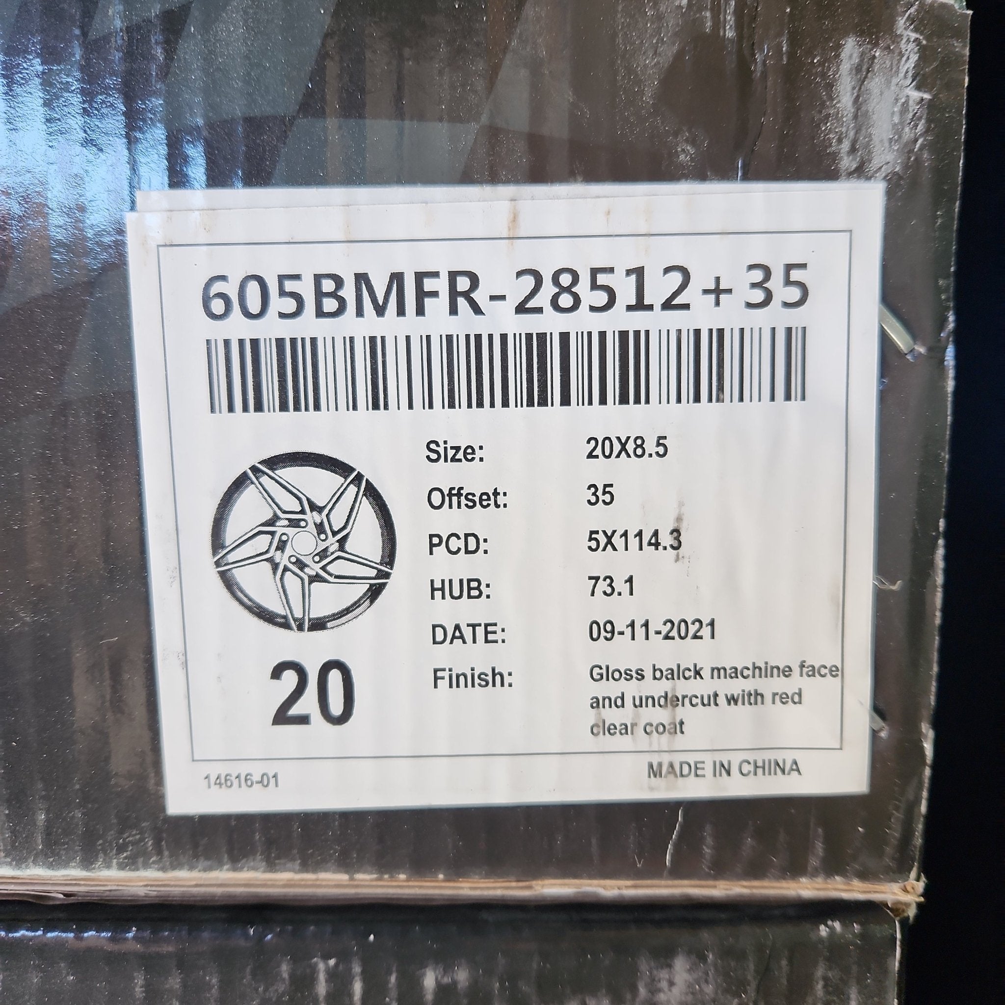 IMPACT RACING 605 20x8.5 5x114.3 GLOSS BLACK MACHIED FACE RED UNDER CUT - Gun Hill Tire House (WTW - WHOLESALE TIRES & WHEELS)