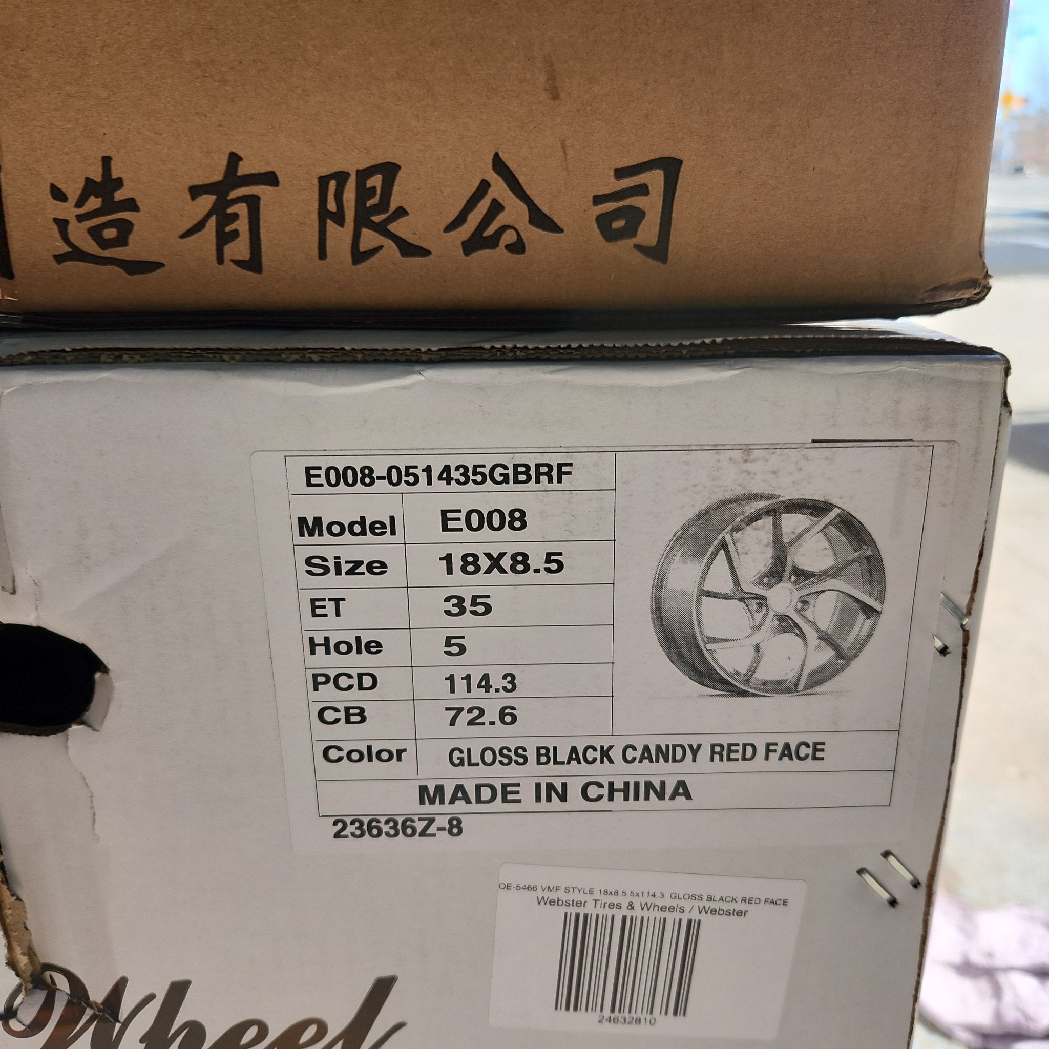 OE - 5466 VMF STYLE 18x8.5 5x114.3 GLOSS BLACK RED FACE - Gun Hill Tire House (WTW - WHOLESALE TIRES & WHEELS)