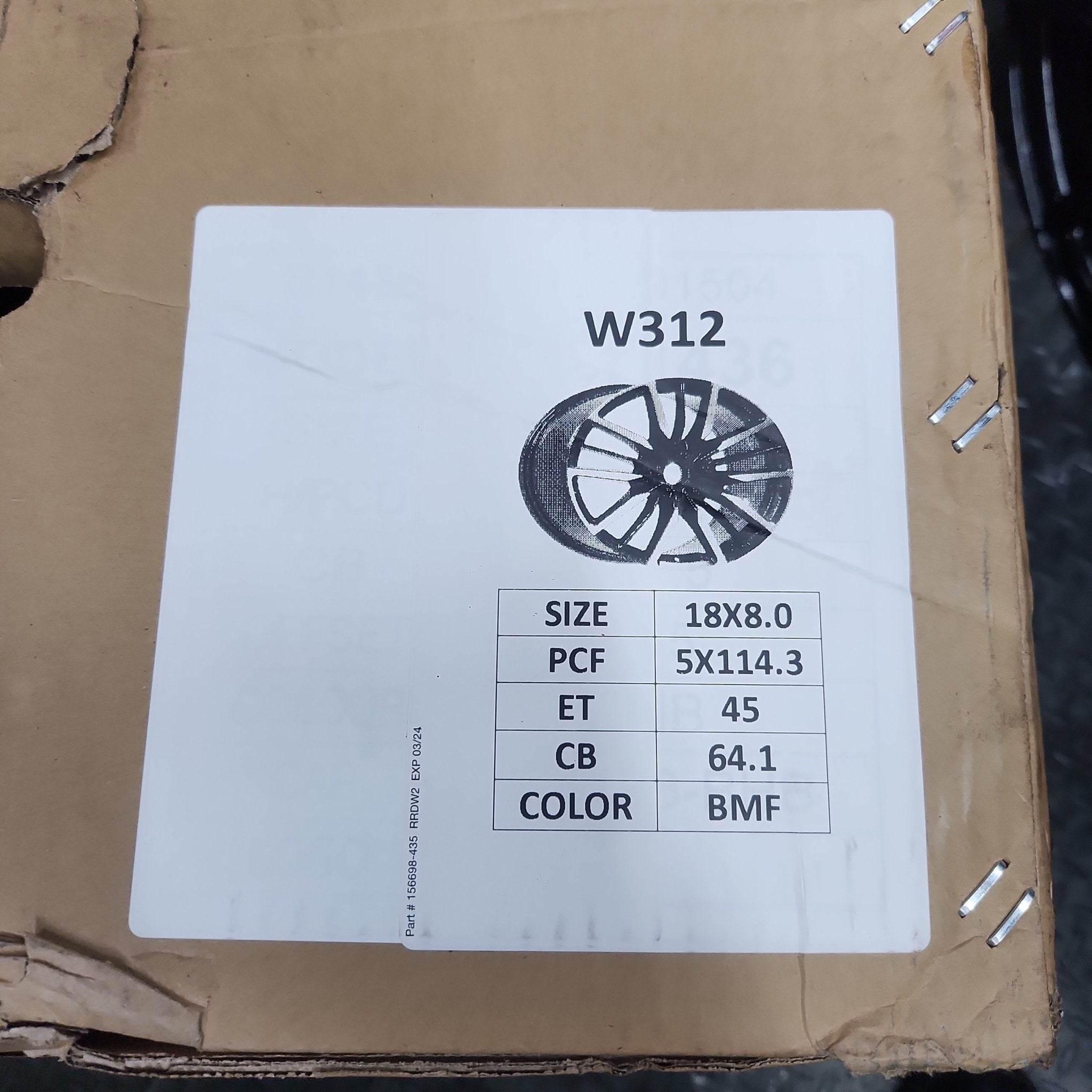 W312 1836 18x8.0 5x114.3 GLOSS BLACK MACHINED FACE - Gun Hill Tire House (WTW - WHOLESALE TIRES & WHEELS)