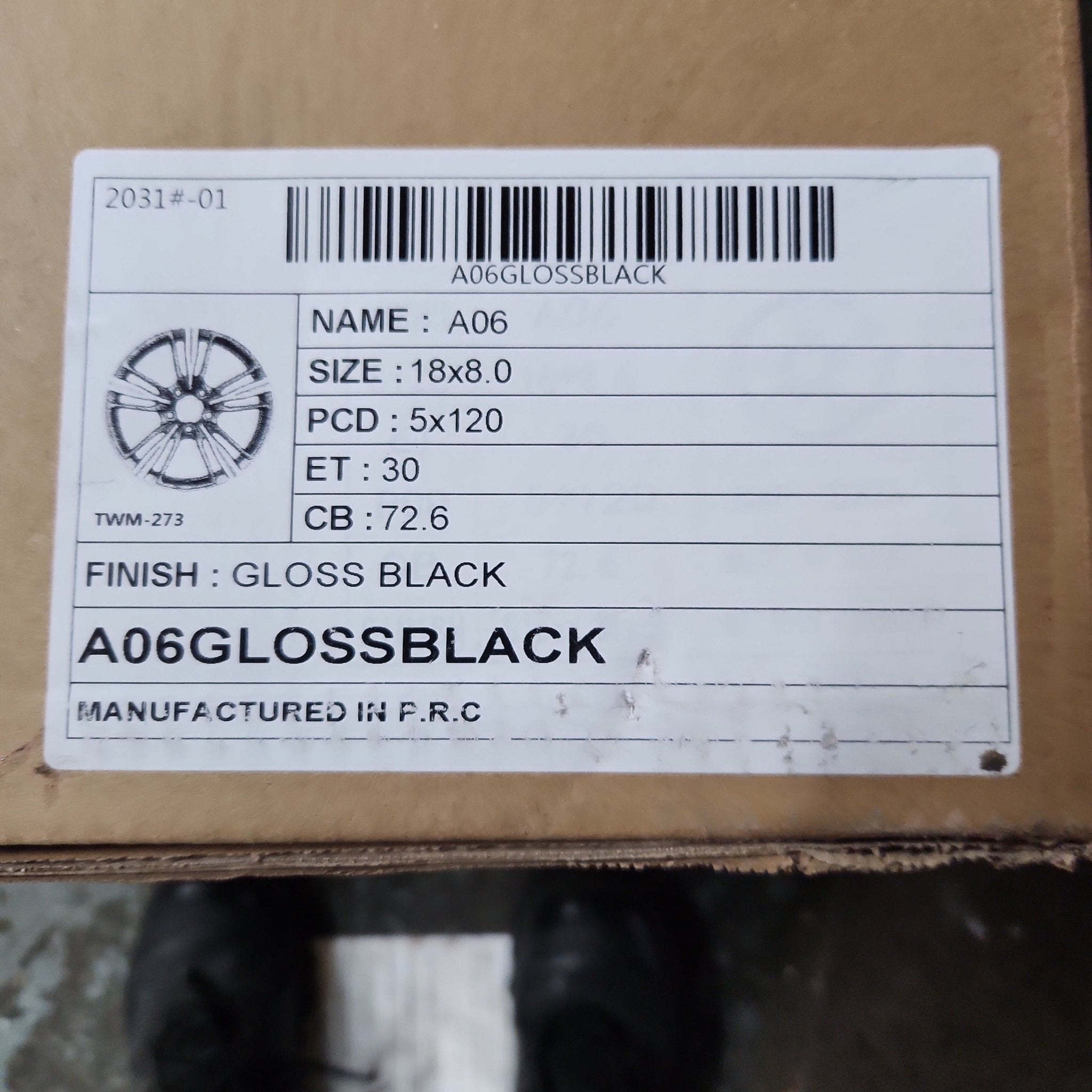 GWG A06 18x8.0 5x120 GLOSS BLACK - Gun Hill Tire House (WTW - WHOLESALE TIRES & WHEELS)