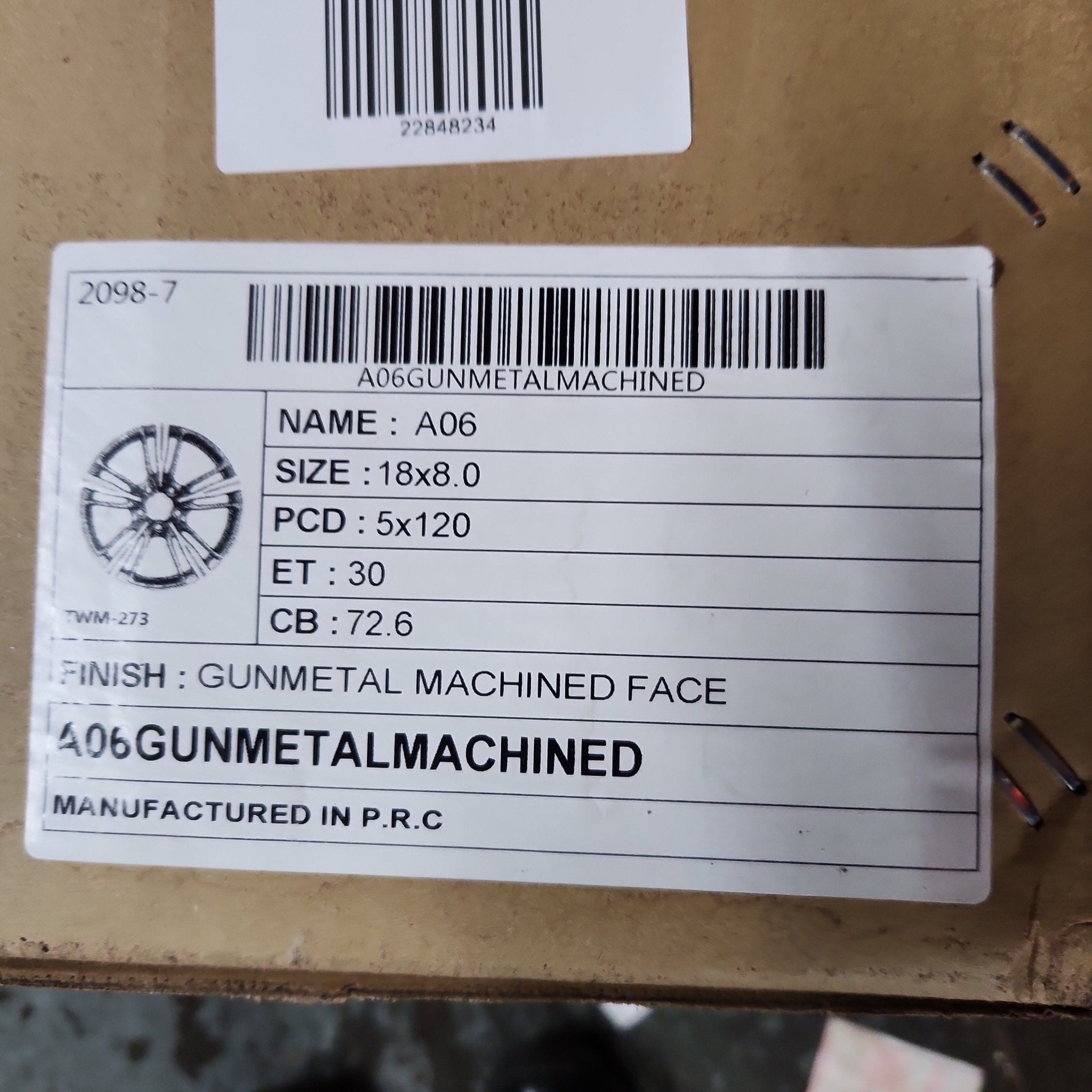 GWG A06 18x8.0 5x120 GUNMETAL MACHINED - Gun Hill Tire House (WTW - WHOLESALE TIRES & WHEELS)