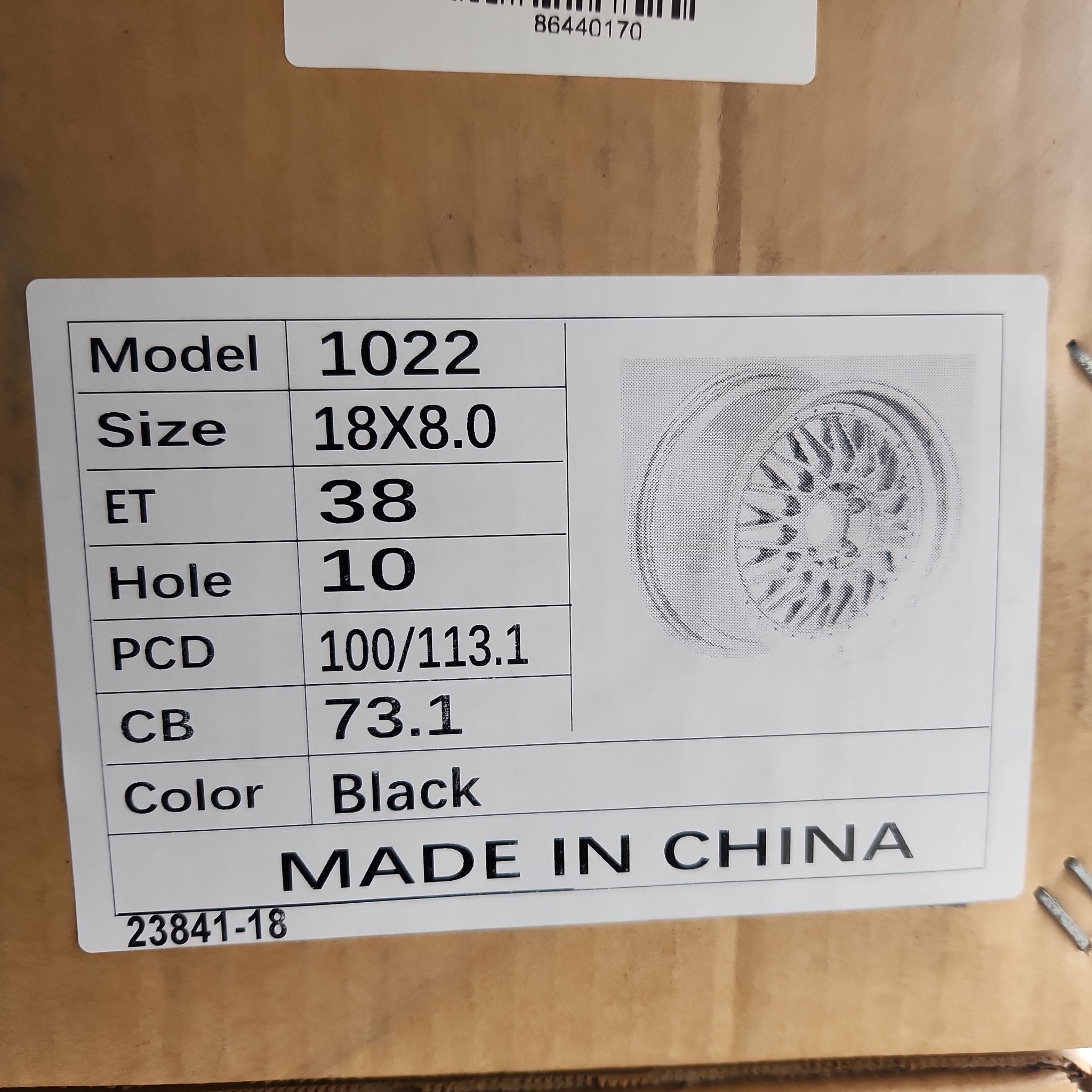 RS REP 18x8.0 5x100 / 5x112 / 5x114.3 GLOSS BLACK + CHROME RIVETS - Gun Hill Tire House (WTW - WHOLESALE TIRES & WHEELS)