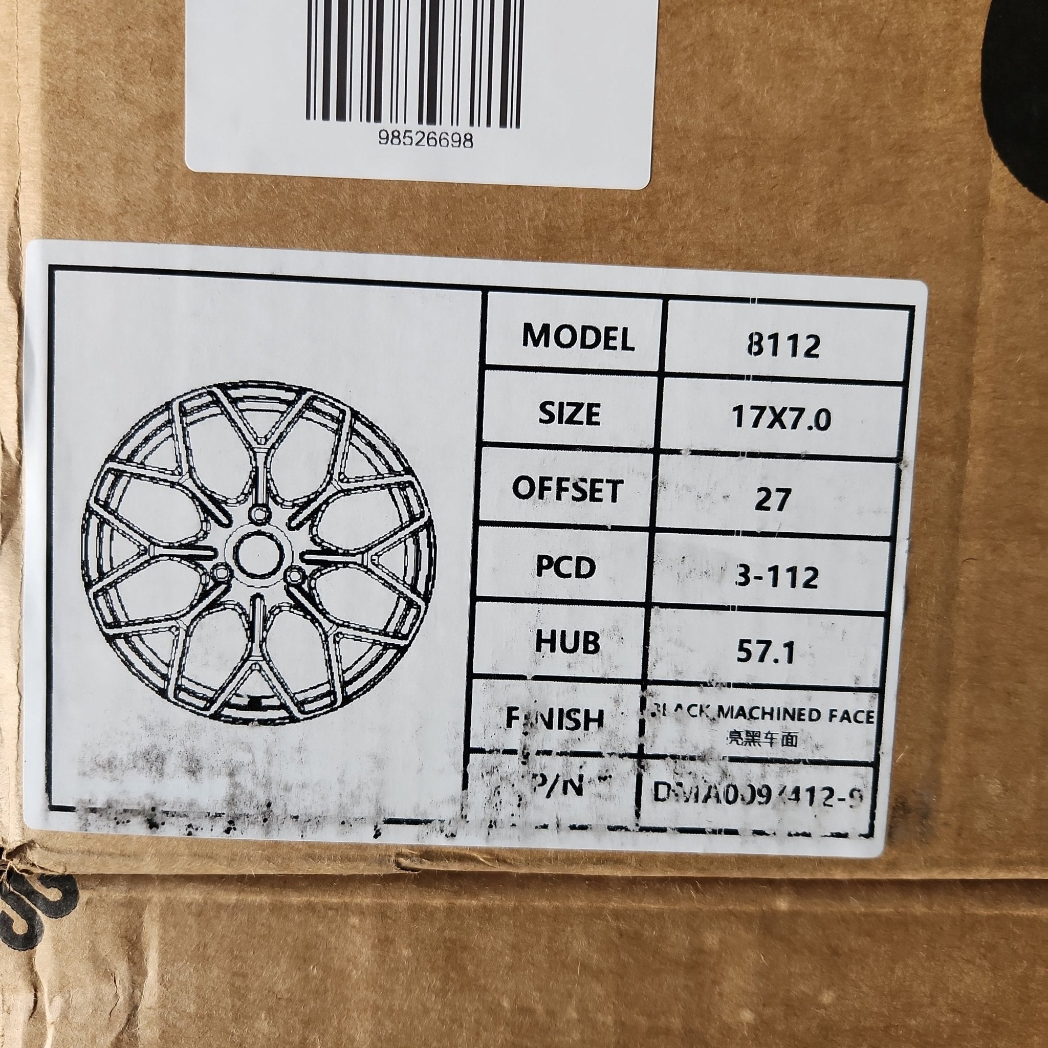 SMART2 BRABUS STYLE 17X7.0 3X112 GLOSS BLACK MACHINED FACE - Gun Hill Tire House (WTW - WHOLESALE TIRES & WHEELS)