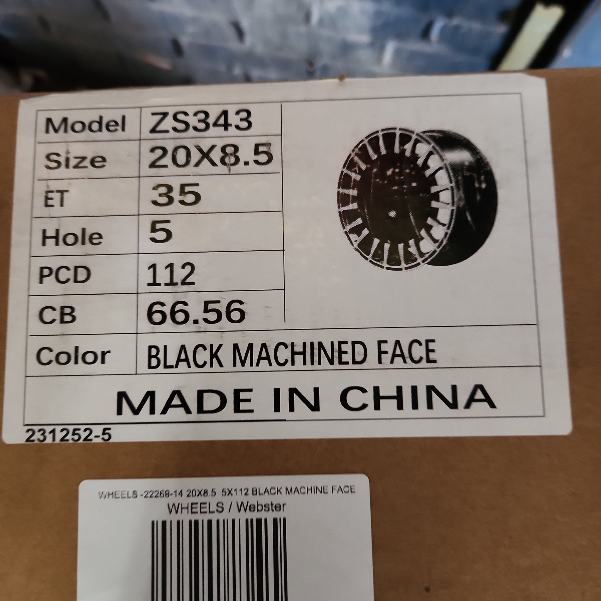 WHEELS - 22269 - 14 20X8.5 5X112 GLOSS BLACK MACHINE FACE - Gun Hill Tire House (WTW - WHOLESALE TIRES & WHEELS)