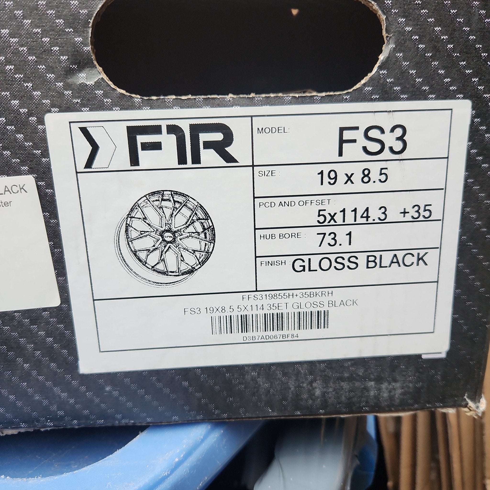 FS3 19X8.5 5X114 GLOSS BLACK - Gun Hill Tire House (WTW - WHOLESALE TIRES & WHEELS)