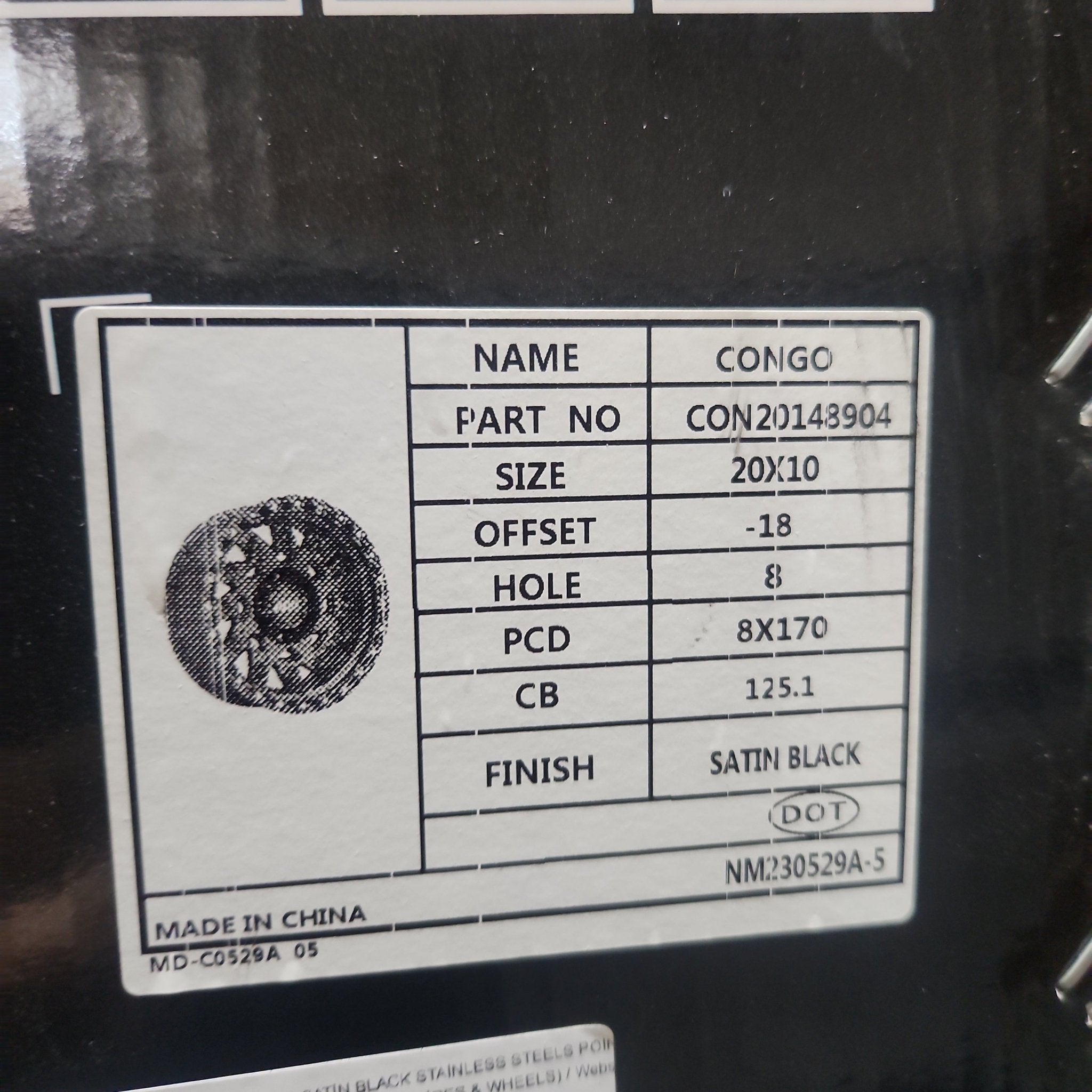 TW CONGO 20X10 8X170 SATIN BLACK STAINLESS STEELS POINTS - Gun Hill Tire House (WTW - WHOLESALE TIRES & WHEELS)