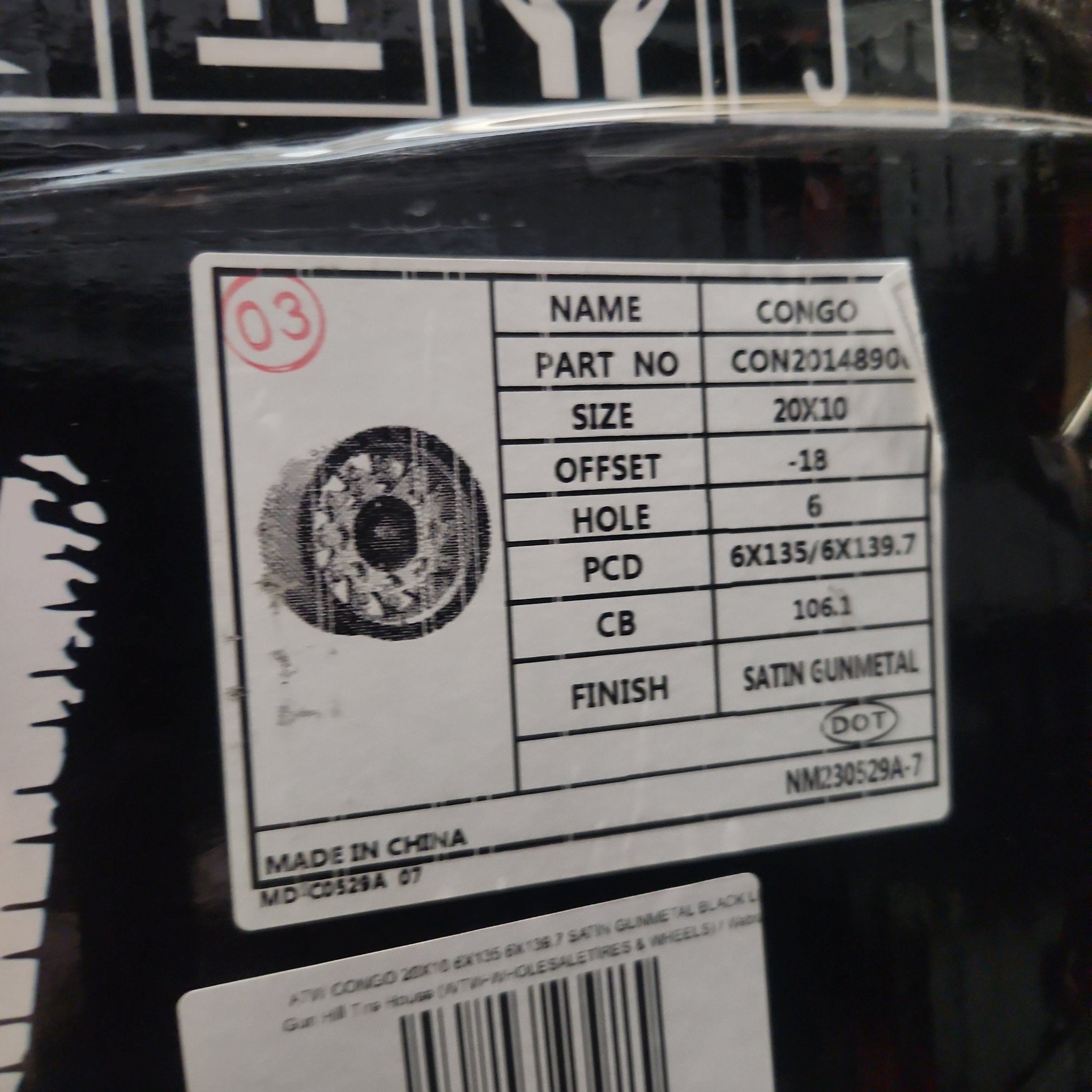 ATW CONGO 20X10 6X135 6X139.7 SATIN GUNMETAL BLACK LIP - Gun Hill Tire House (WTW - WHOLESALE TIRES & WHEELS)