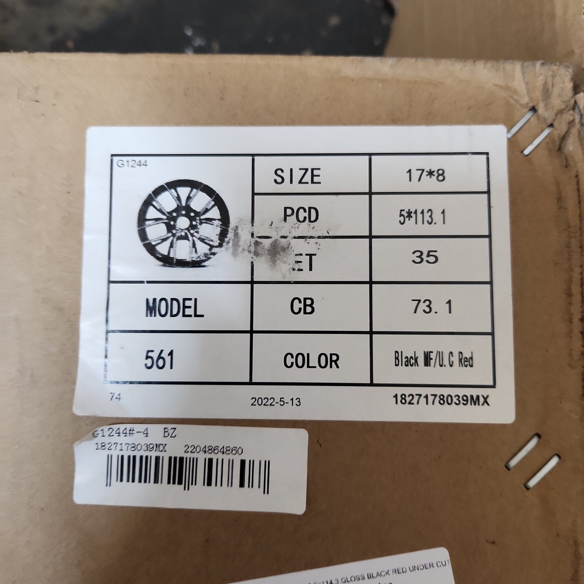 PEGASUS - 1827 17x8.0 5x114.3 GLOSS BLACK RED UNDER CUT - Gun Hill Tire House (WTW - WHOLESALE TIRES & WHEELS)