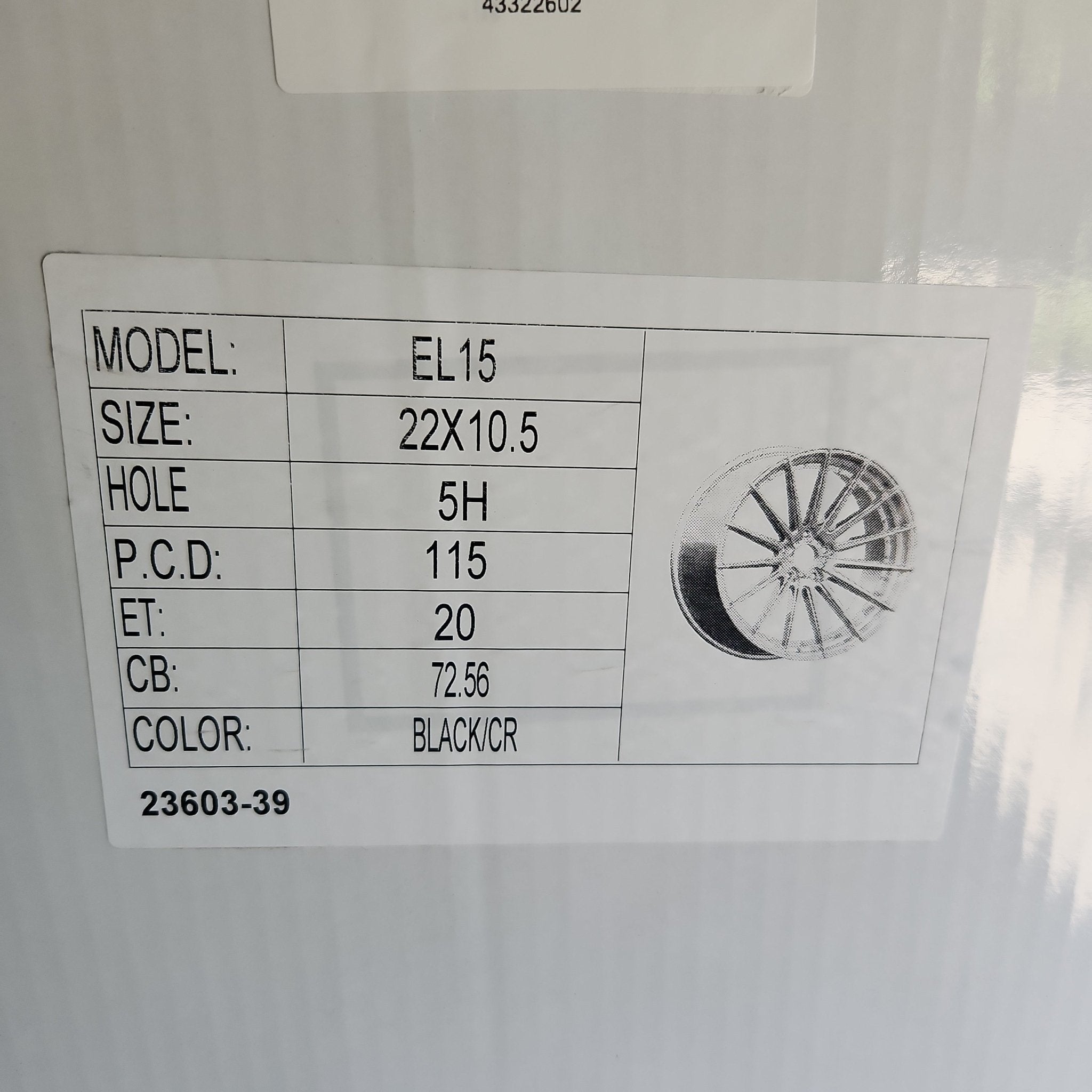 ELEMENT EL - 15 22x10.5 5x115 GLOSS BLACK CHROME RIVETS - Gun Hill Tire House (WTW - WHOLESALE TIRES & WHEELS)