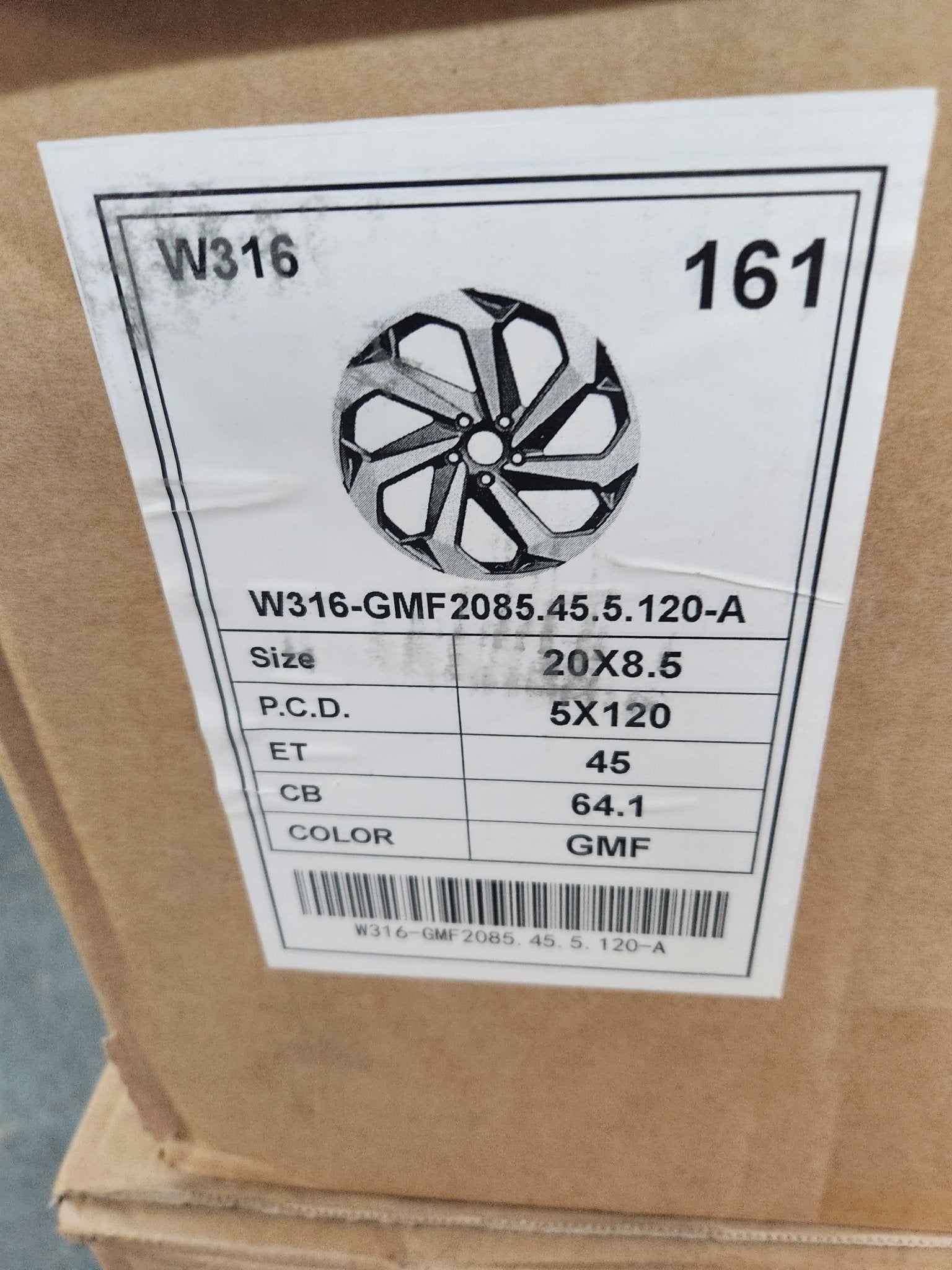 W316 20x8 5x120 GUN METAL MACHINED FACE - Gun Hill Tire House (WTW - WHOLESALE TIRES & WHEELS)