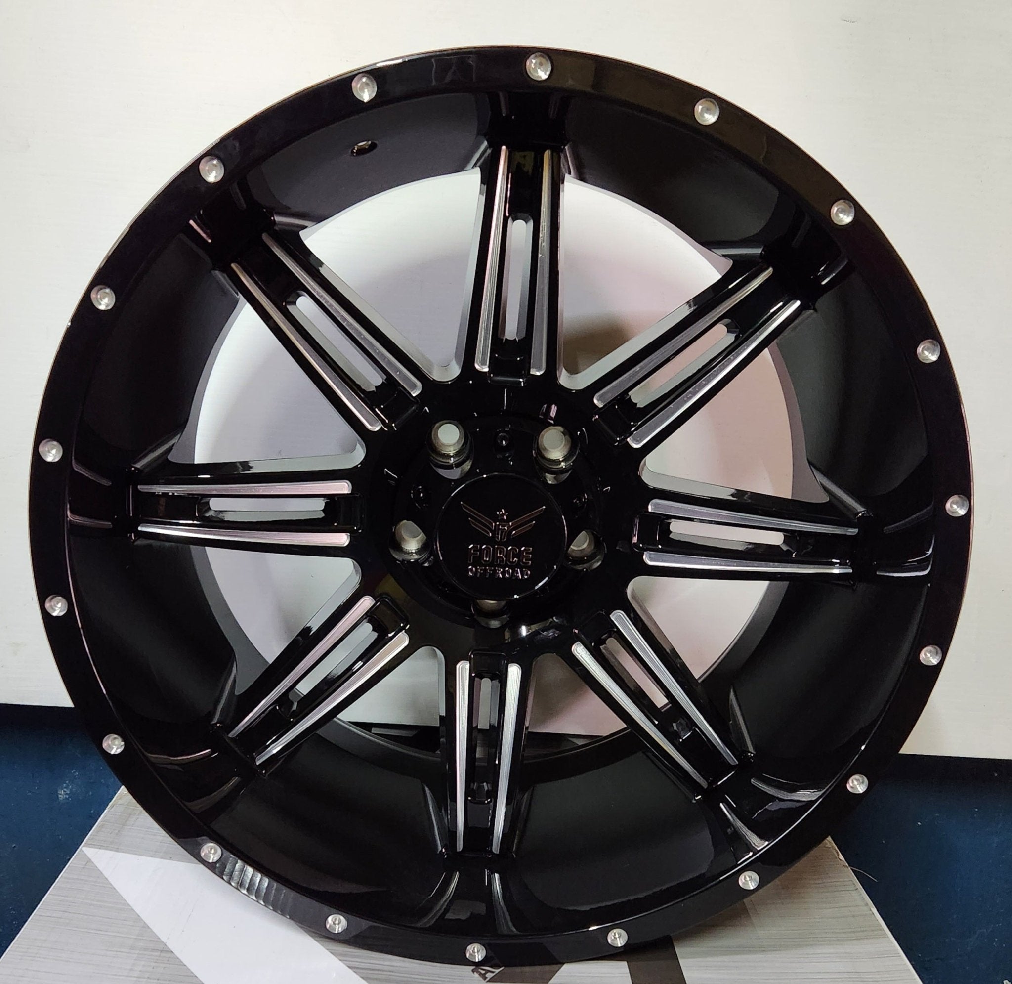 FORCE F32 20x12 5x127 PIANO BLACK MACHINE MILL FACE - Gun Hill Tire House (WTW - WHOLESALE TIRES & WHEELS)