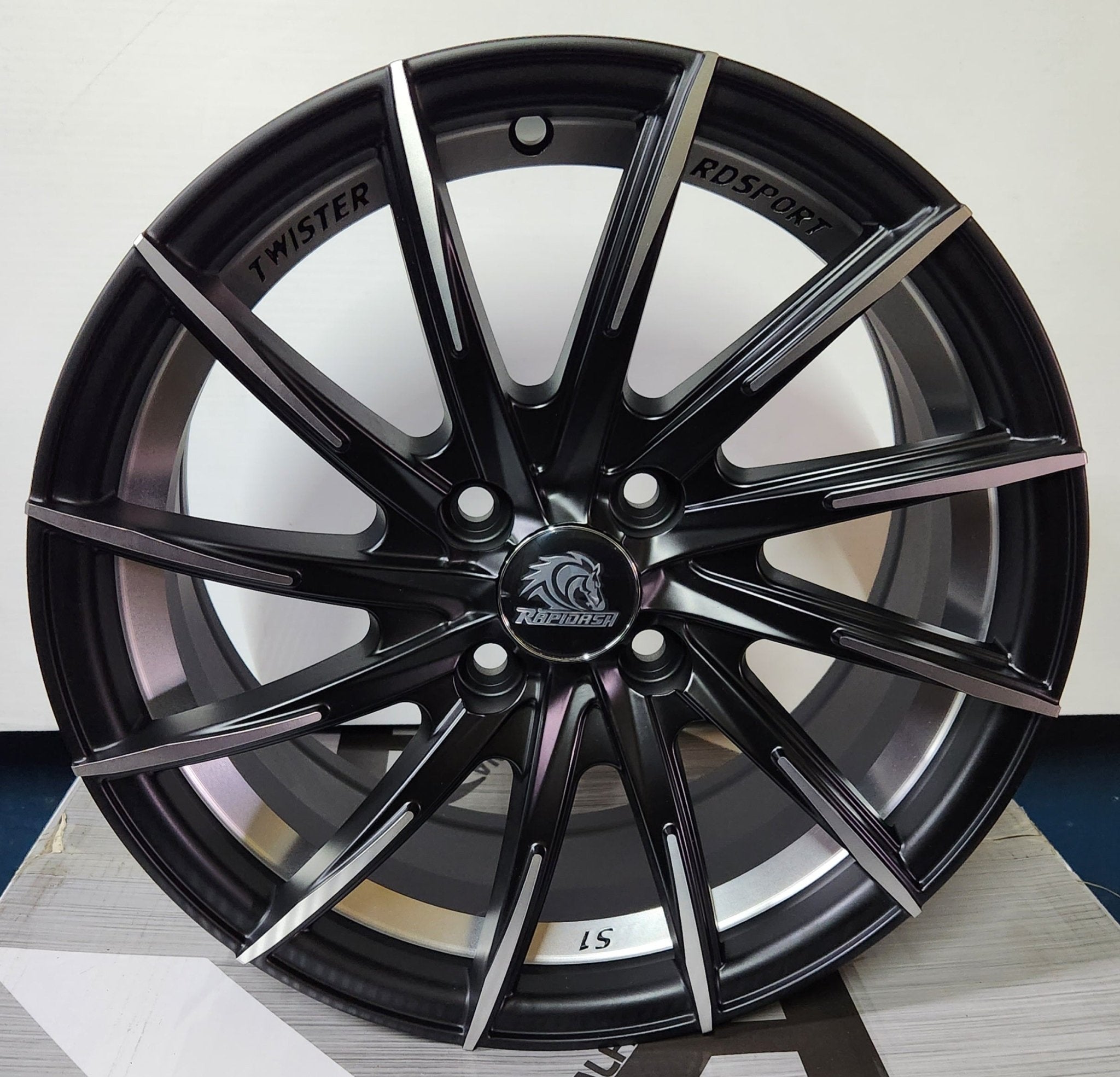 RAPIDASH RD - S1 15X6.5 4X100 MATT BLACK MACHINED FACE WITH UNDER CUT - Gun Hill Tire House (WTW - WHOLESALE TIRES & WHEELS)