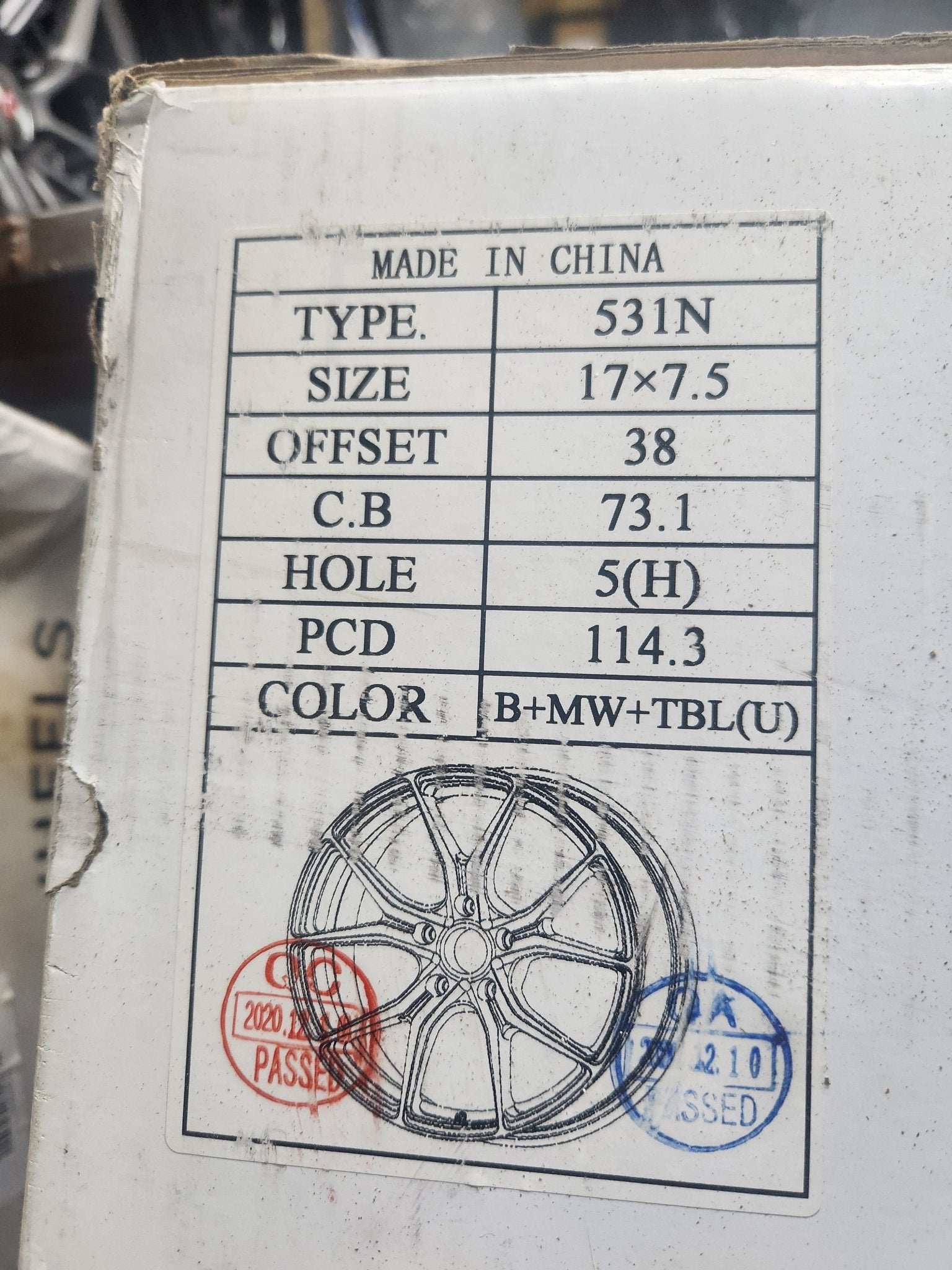 VELSEN WHEELS 531 - 17X7.5 5X4.5 B+MW+TBL (U) - Gun Hill Tire House (WTW - WHOLESALE TIRES & WHEELS)