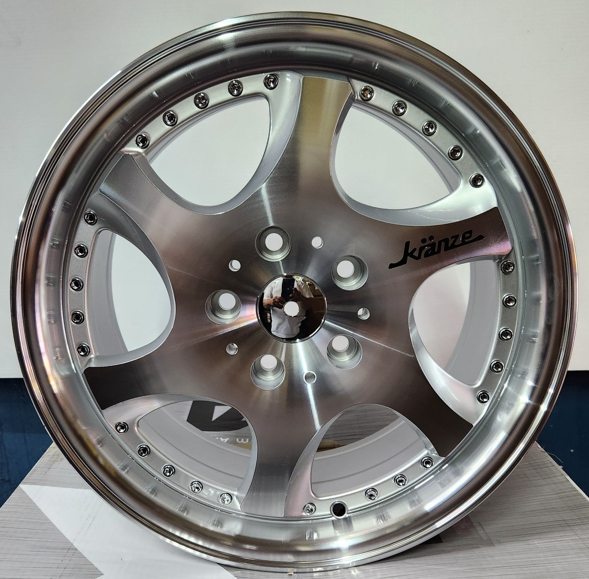 OE - KRANZE BAZREIA V2 REP 19464 - 9 16X7.5 5X114.3 SILVER POLISHED LIP BLACK LETTERING - Gun Hill Tire House (WTW - WHOLESALE TIRES & WHEELS)