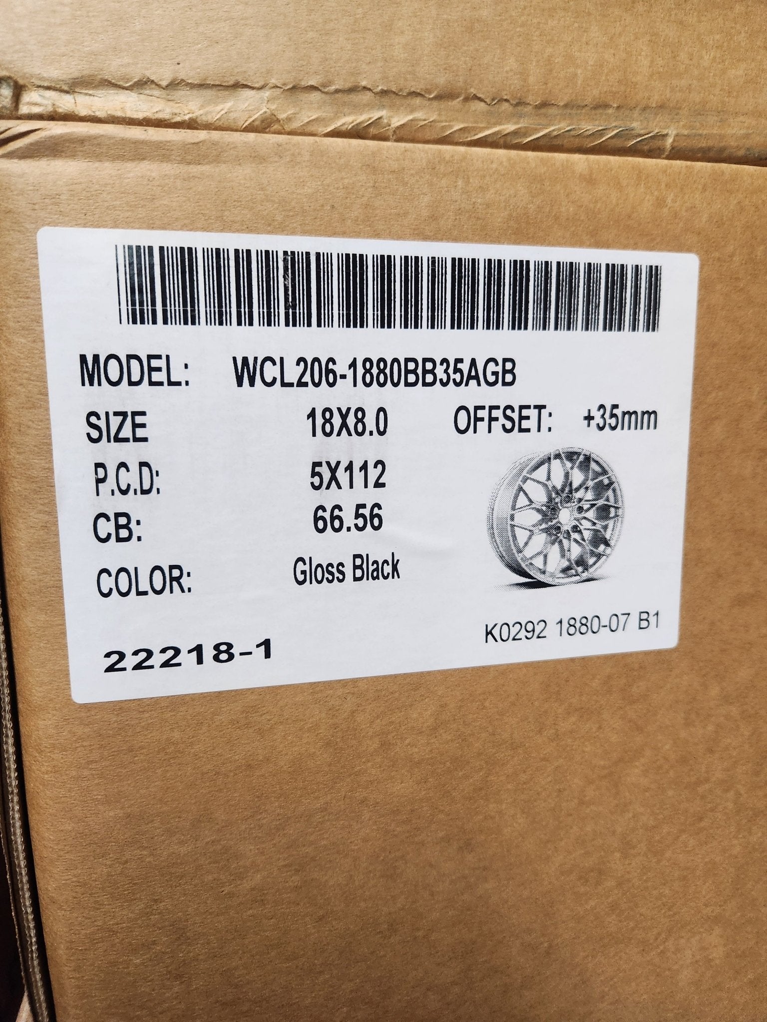 WCL206 WHEELS 18x8.0 5x112 GLOSS BLACK - Gun Hill Tire House (WTW - WHOLESALE TIRES & WHEELS)