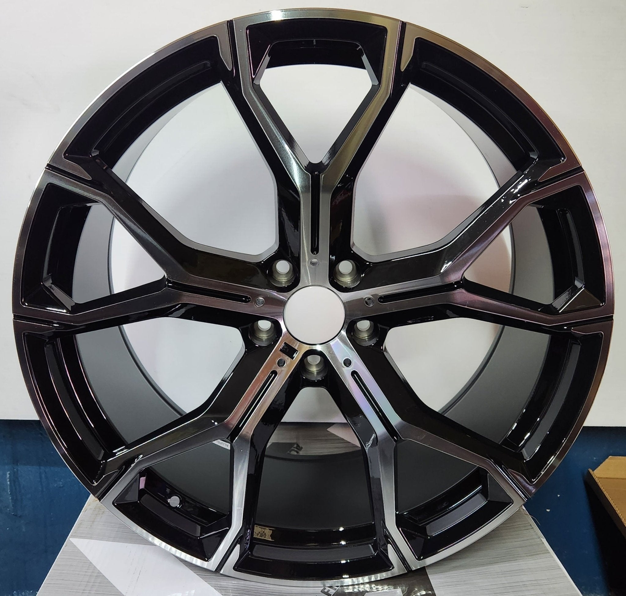 OE 5497 741M STYLE REP 22X11 5X120 PIANO BLACK MACHINED FACE - Gun Hill Tire House (WTW - WHOLESALE TIRES & WHEELS)