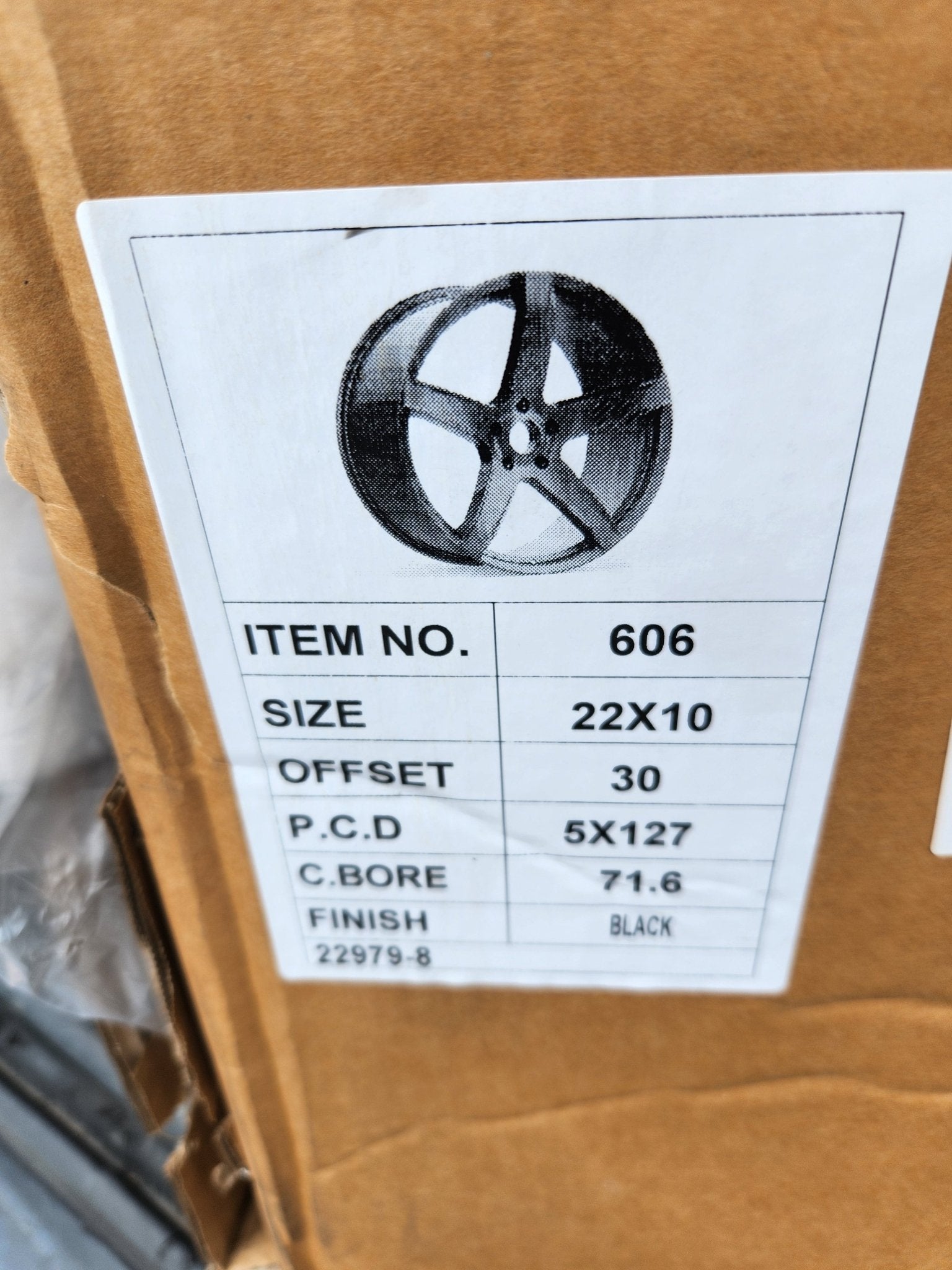 606GB kIN 5507 22X10 5X127 ALL GLOSS BLACK - Gun Hill Tire House (WTW - WHOLESALE TIRES & WHEELS)