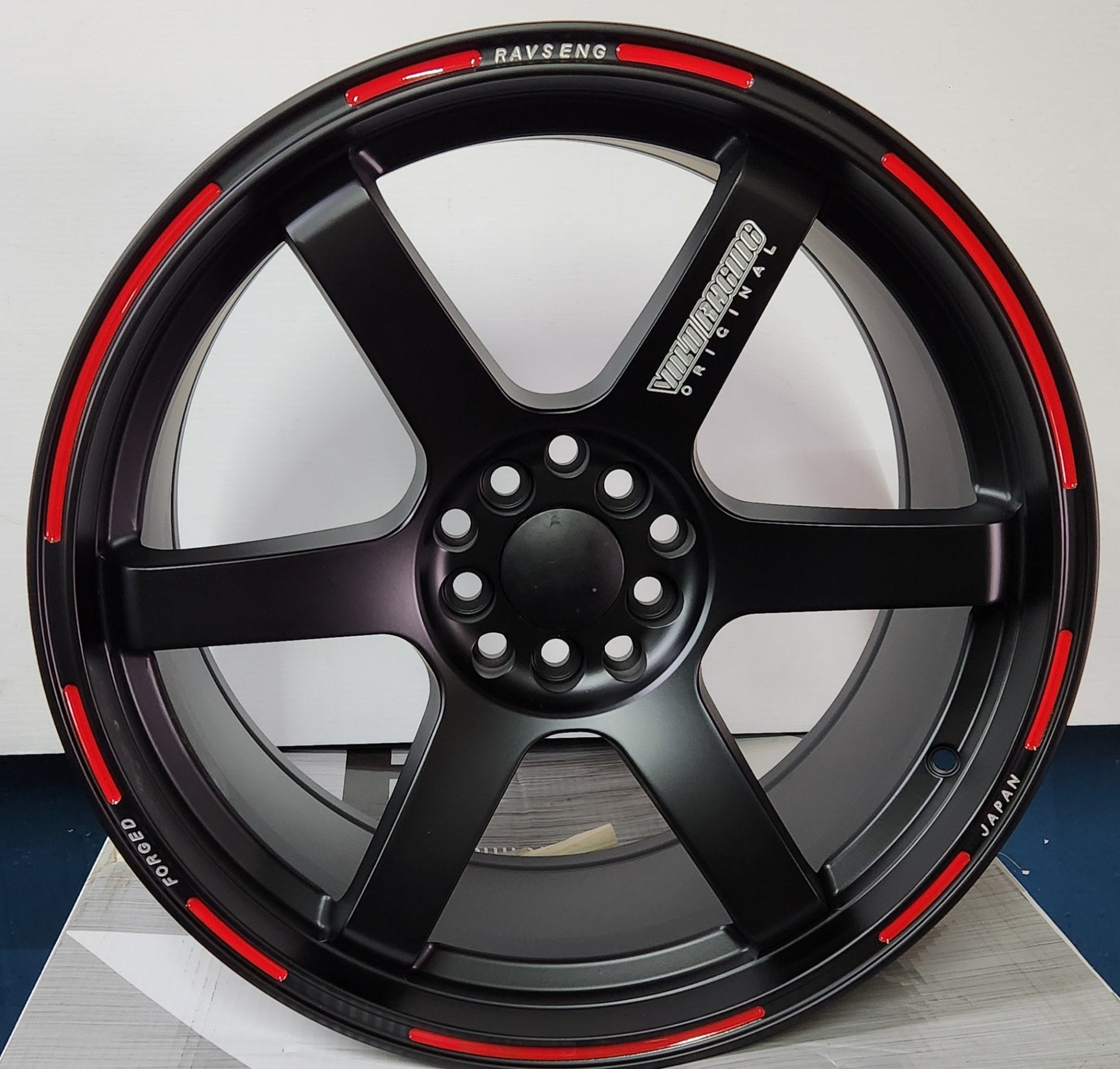 TE37 ULTRA REP 18X8.5 5X100 5X114.3 MATTE BLACK WITH RED LINE - Gun Hill Tire House (WTW - WHOLESALE TIRES & WHEELS)